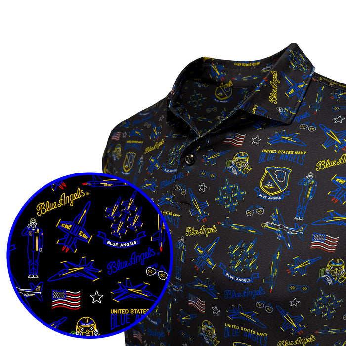 USN Blue Angels Neon Nightlife Polo