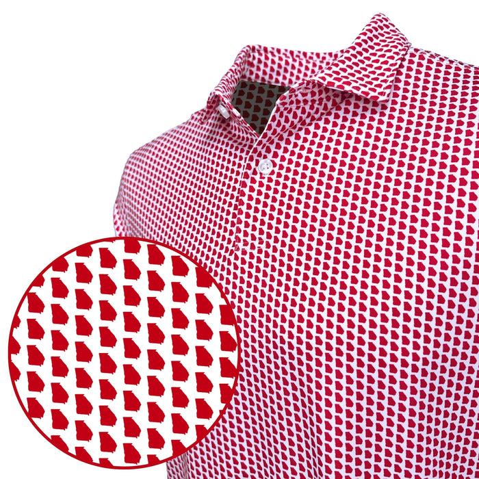 Peach State Red & White Polo