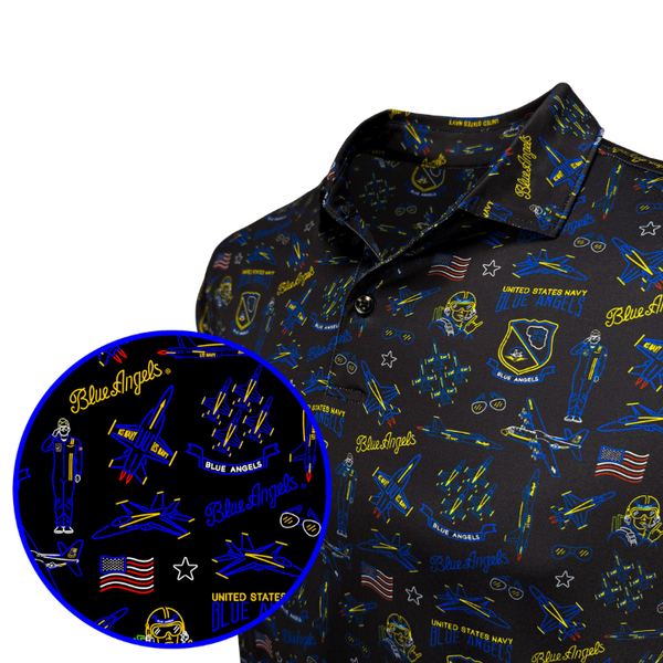 USN Blue Angels Neon Nightlife Polo