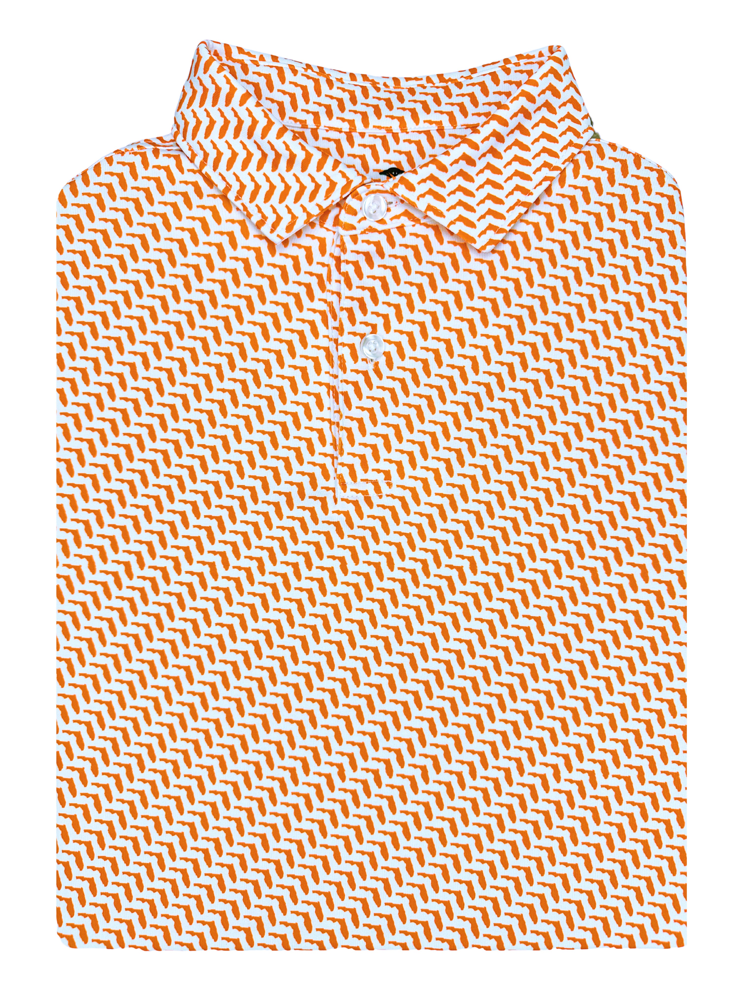 Florida Orange Oasis Print Polo