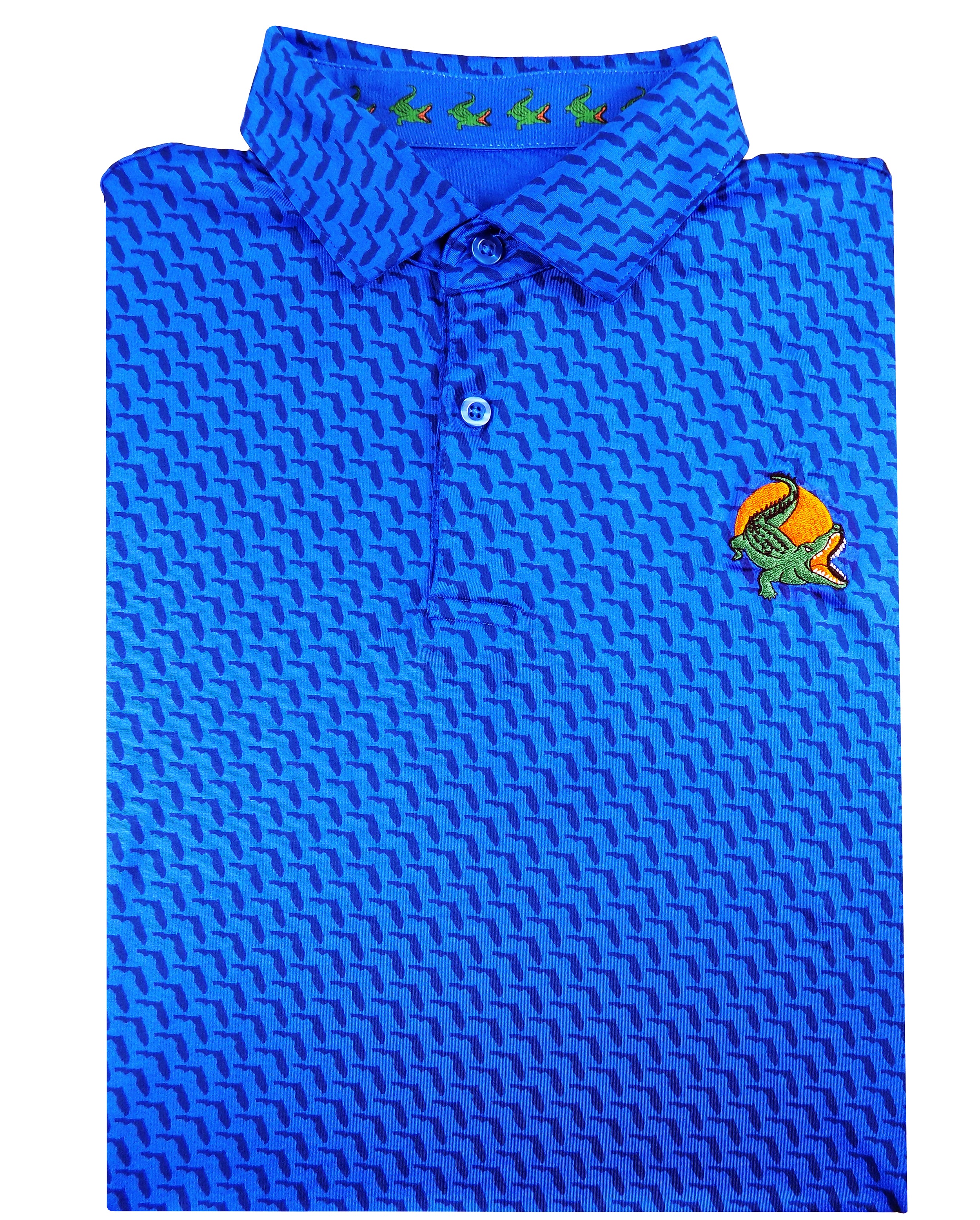 Florida Print Gator Embroidered Polo