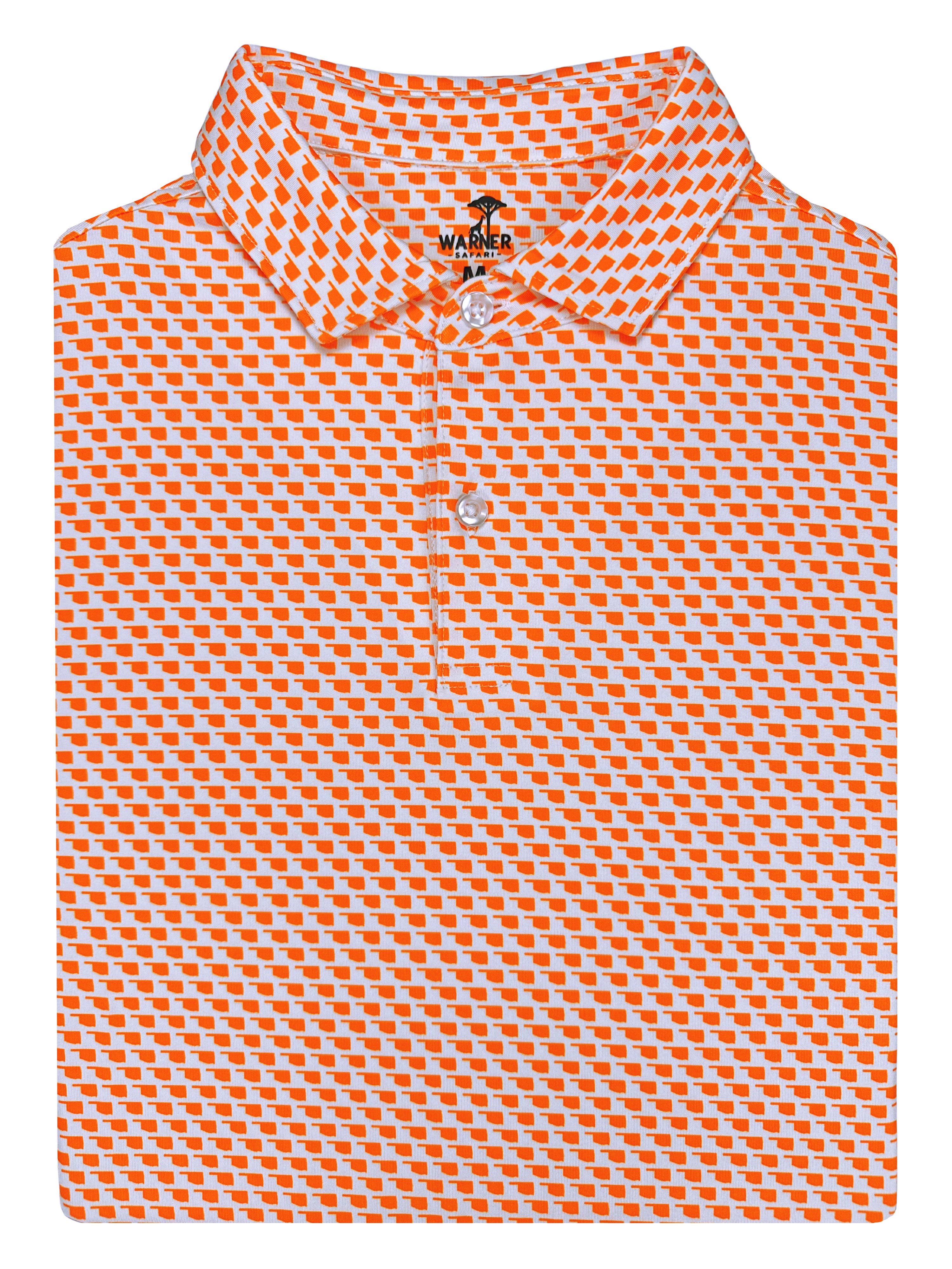 Oklahoma Orange Print Polo