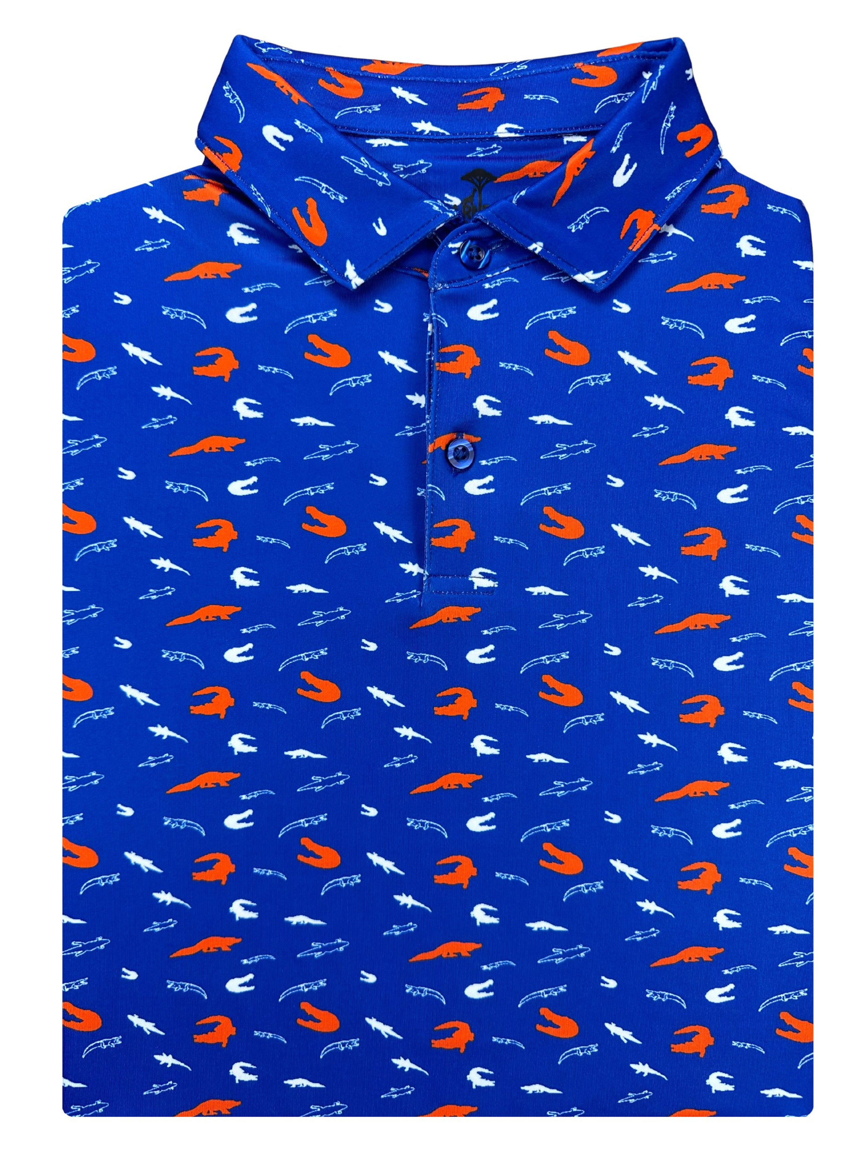 Swamp Safari Gator Print Polo Shirt