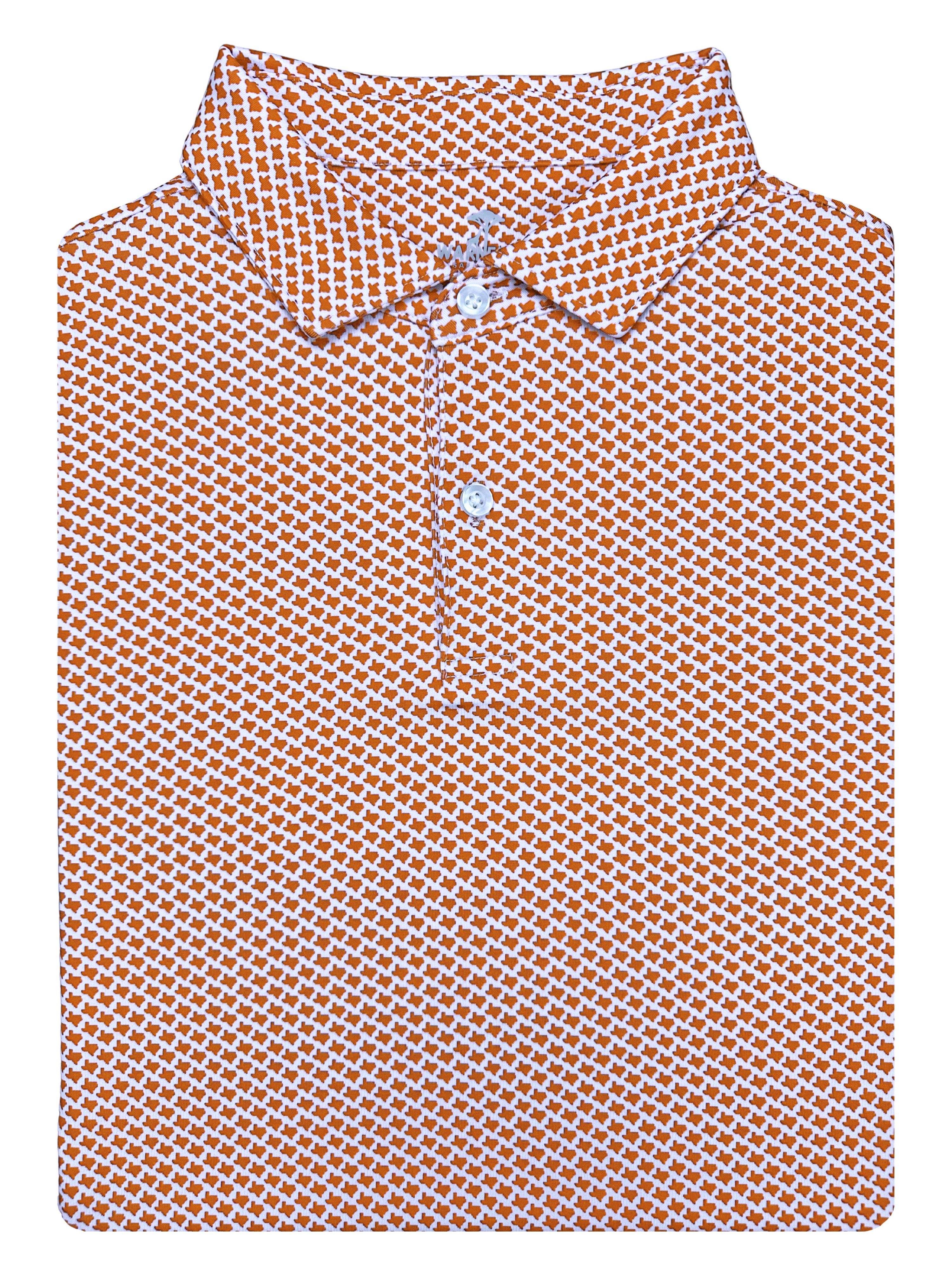 Texas Rustic Orange Print Polo