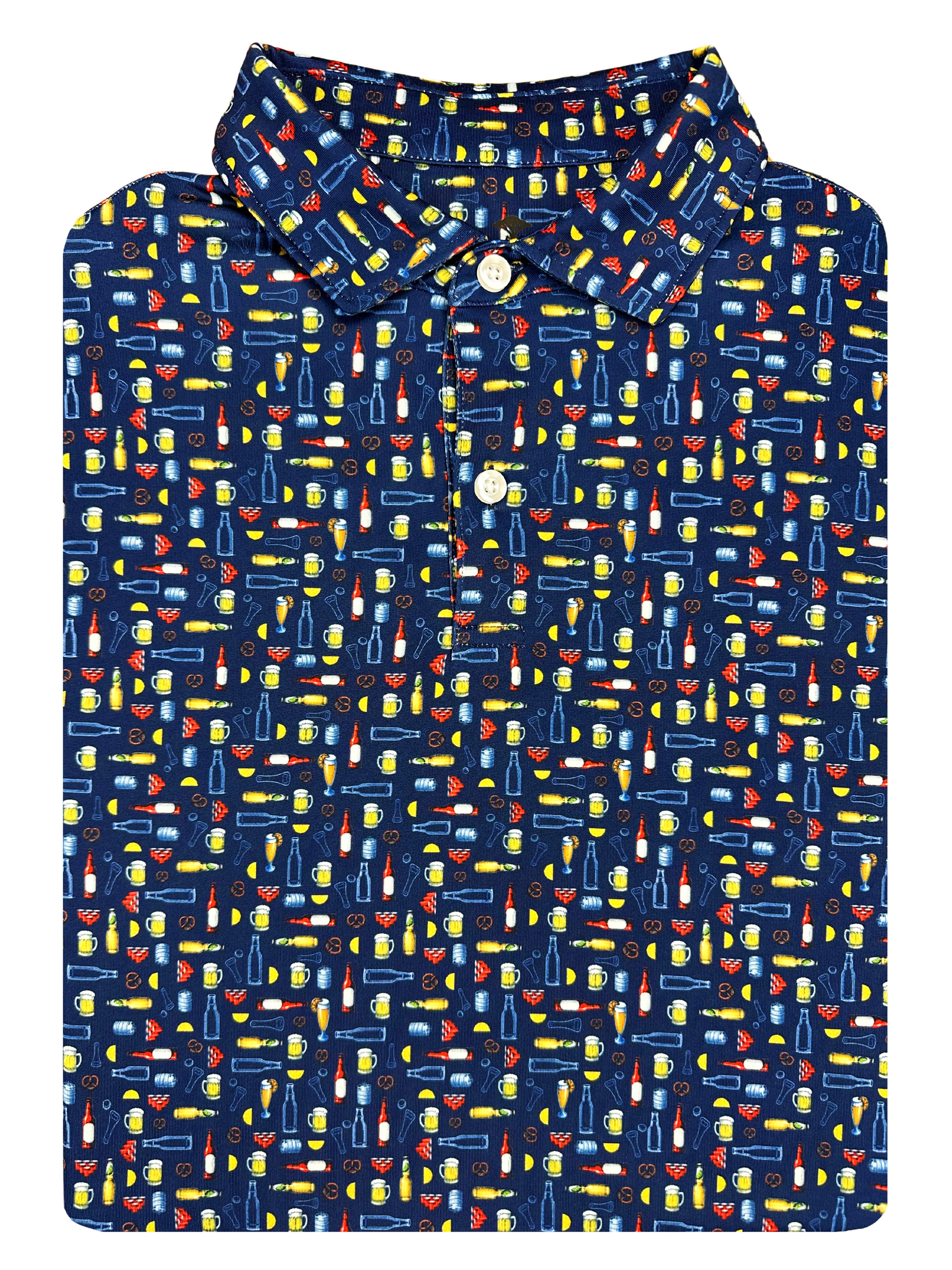 beer dress shirt Crab, Mallet & Natty Boh (Royal Blue) / Hawaiian Shirt 5X-Large / Blue