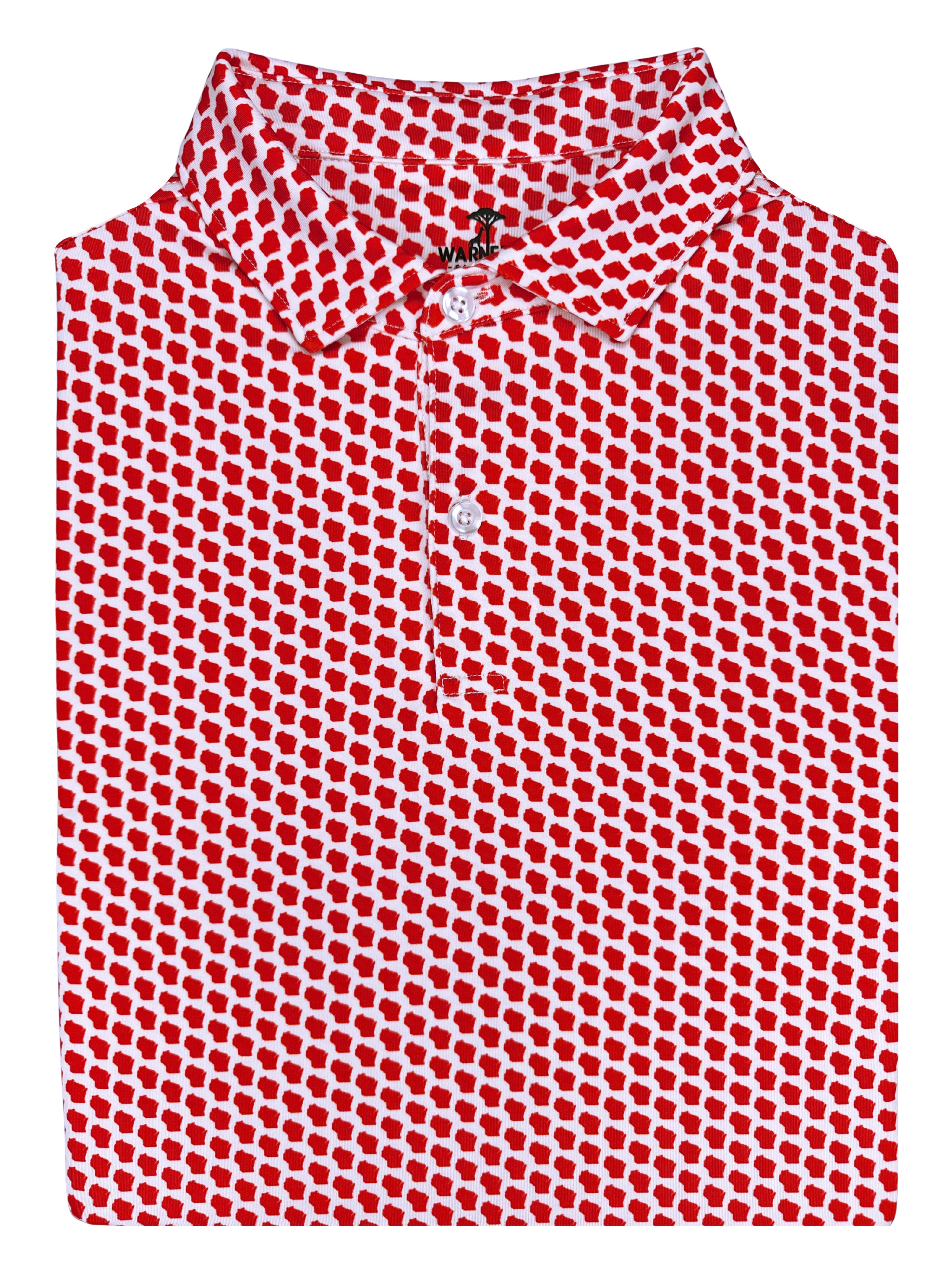 Wisconsin Red Print Polo