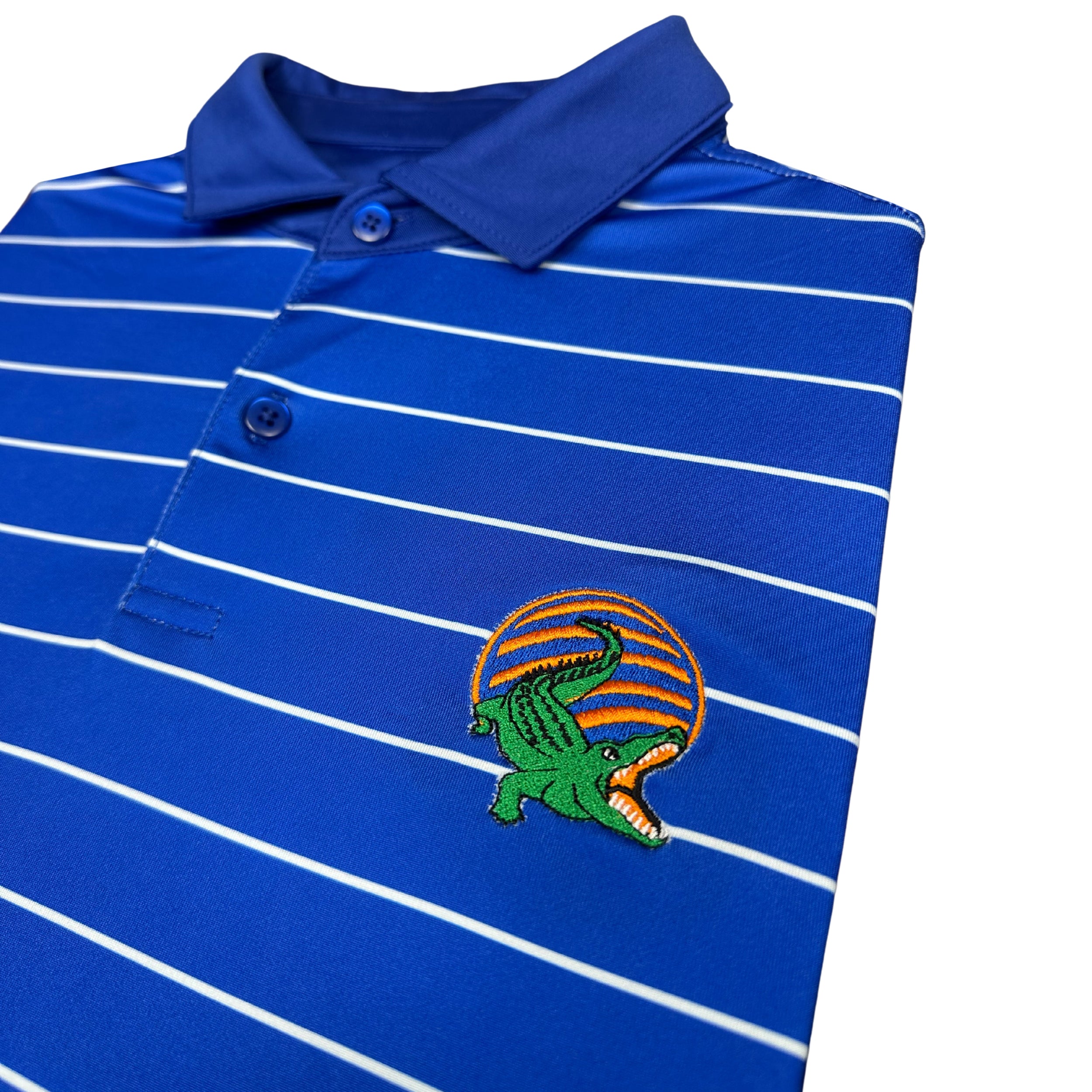 Bold Blue Stripe Gator Polo