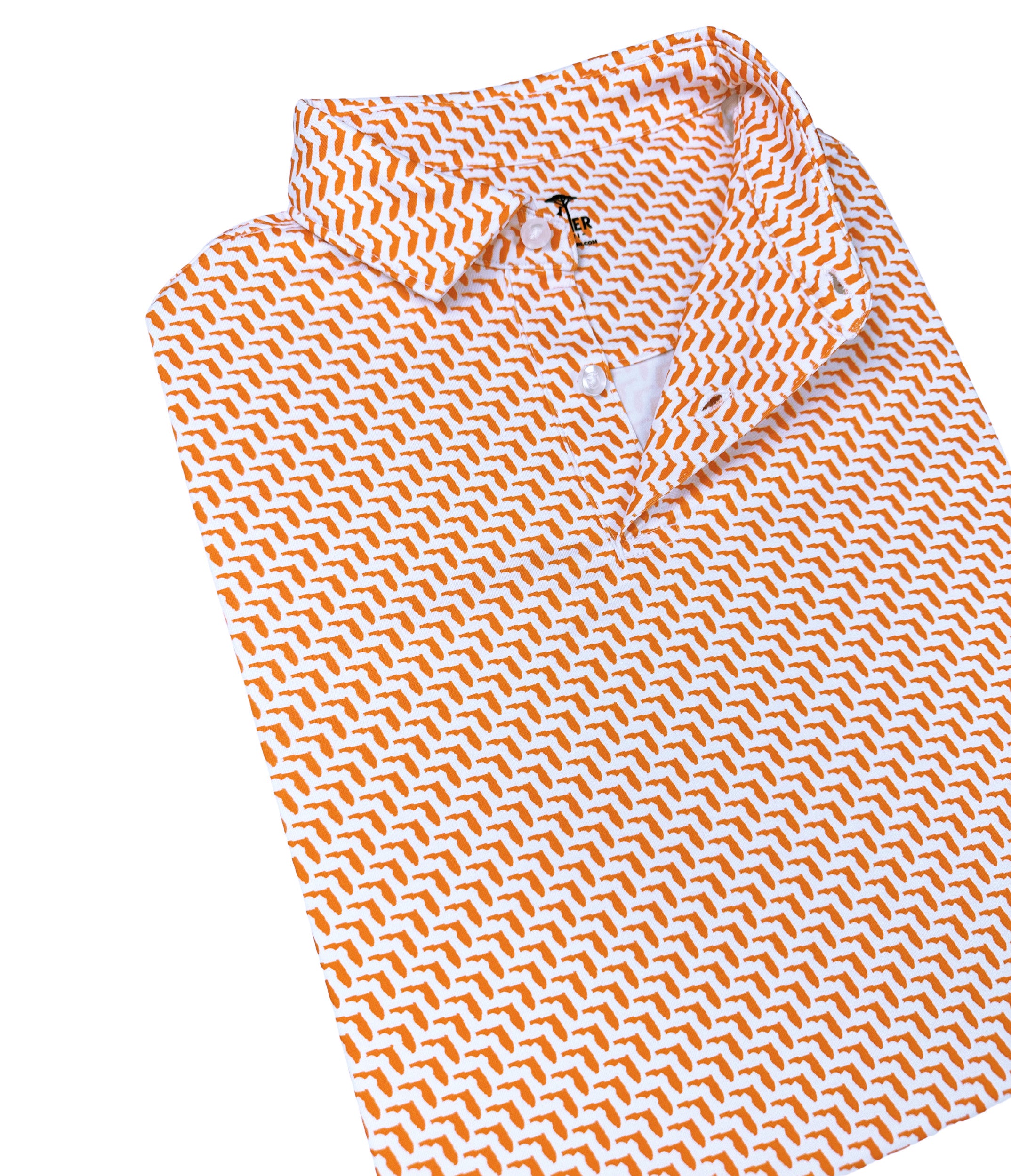 Florida Orange Oasis Print Polo