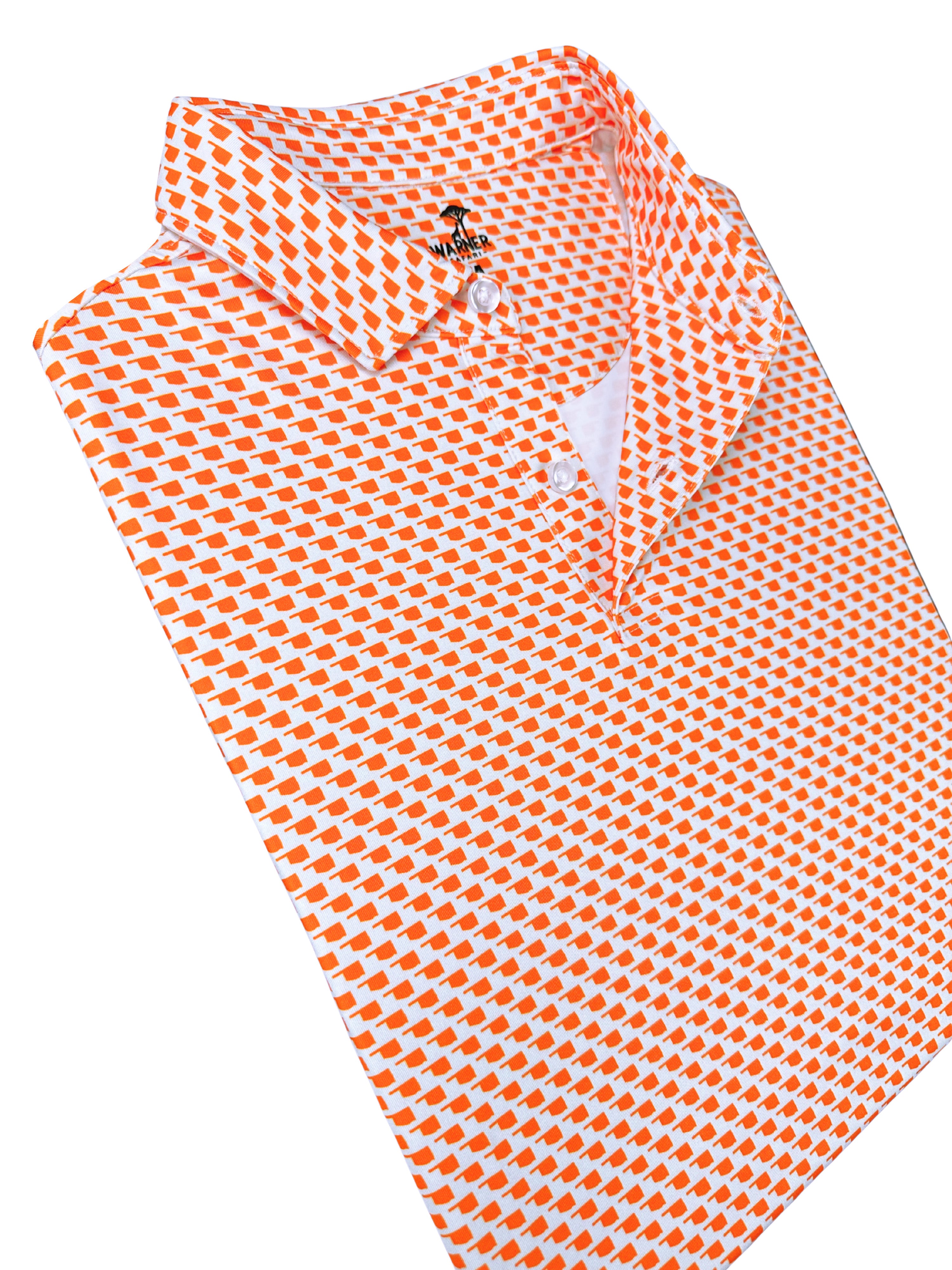 Oklahoma Orange Print Polo