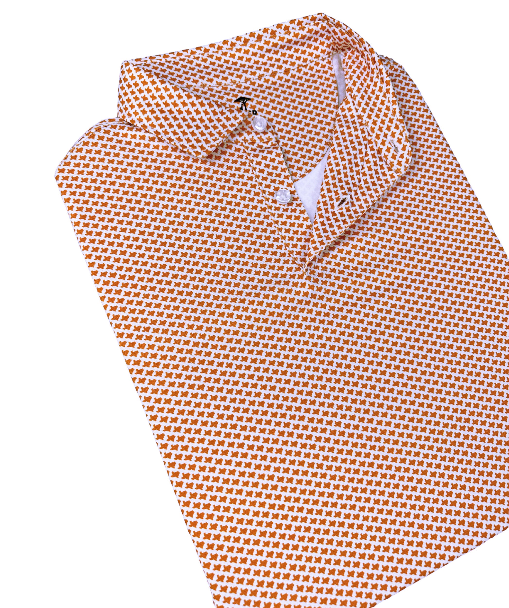 Texas Rustic Orange Print Polo