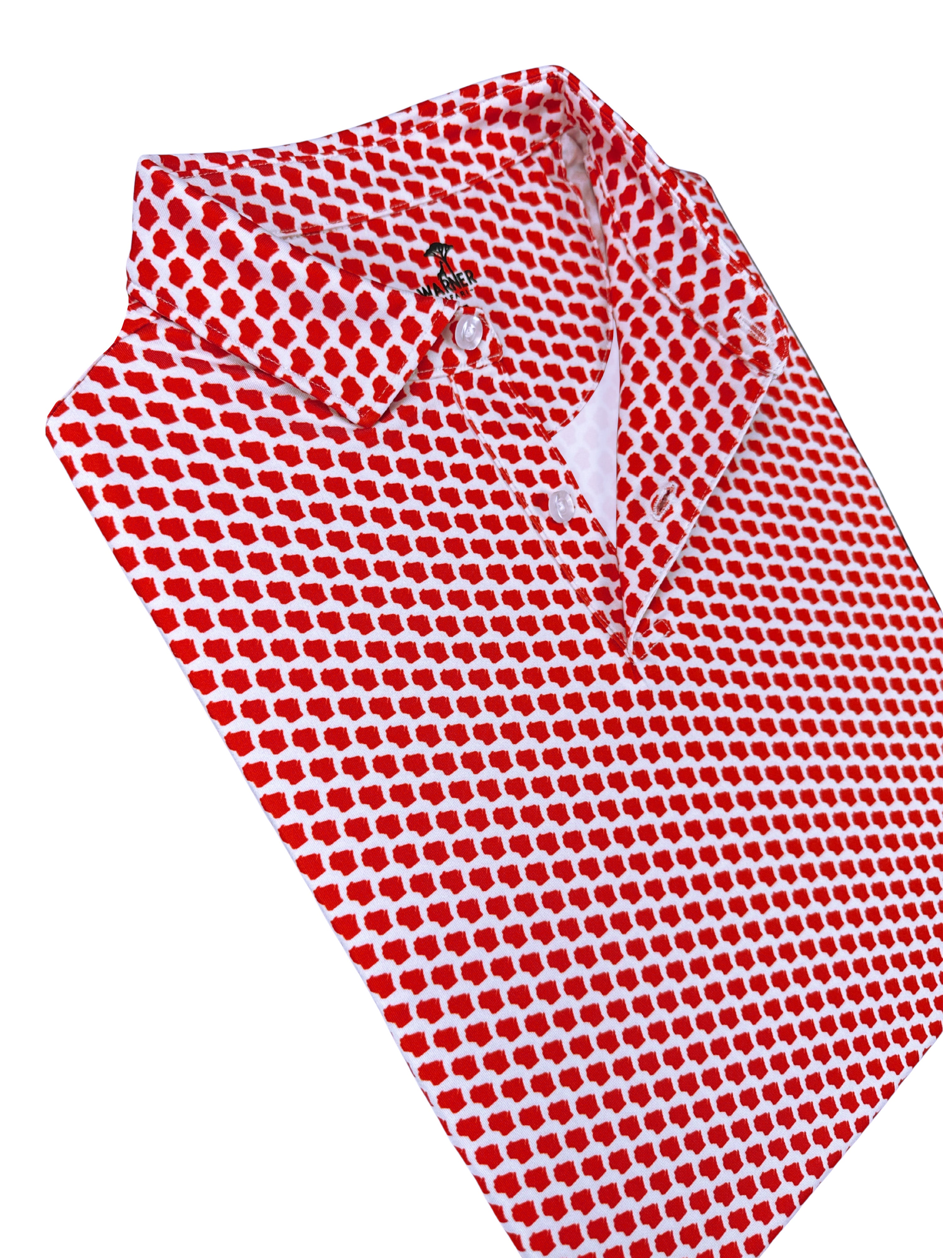 Wisconsin Red Print Polo