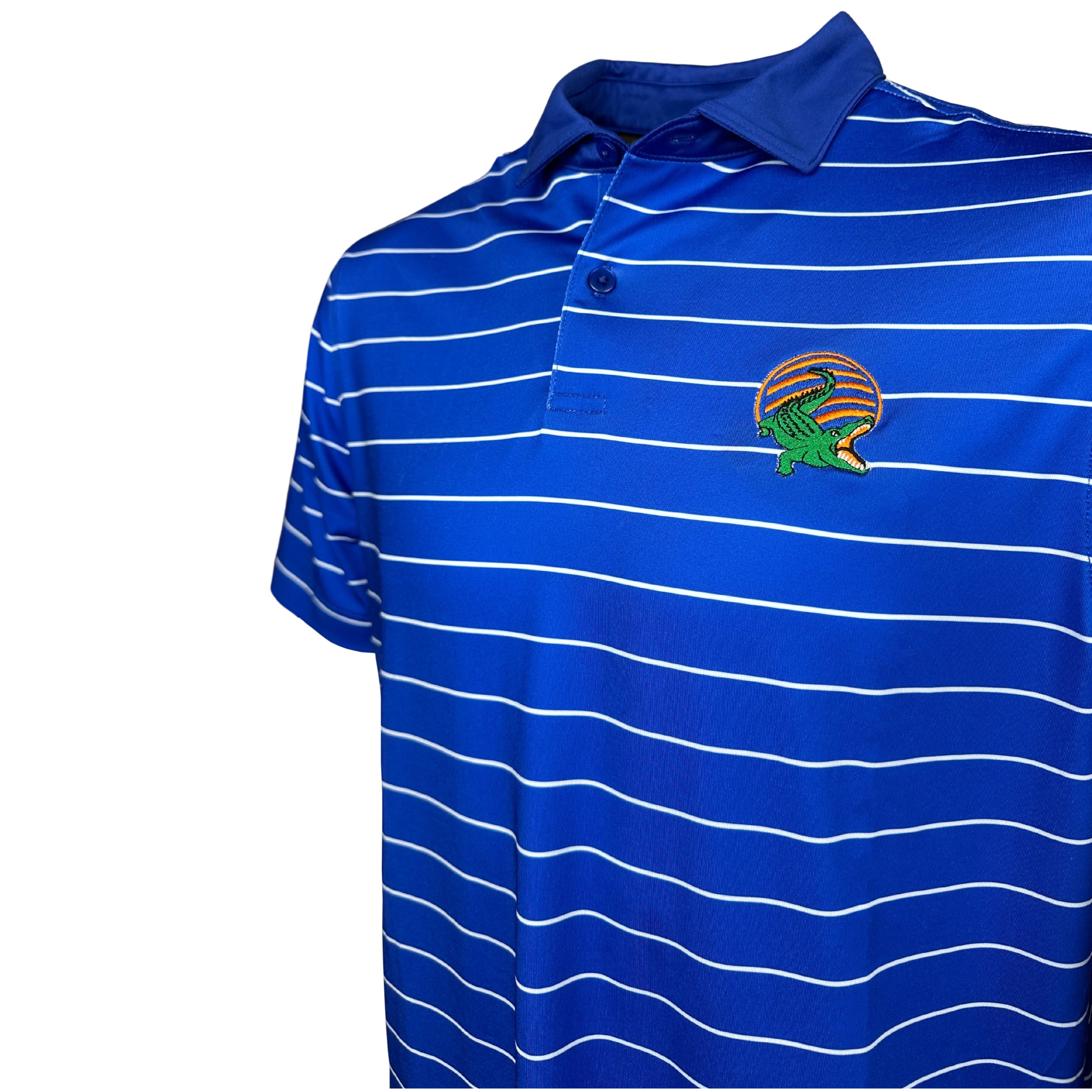 Bold Blue Stripe Gator Polo