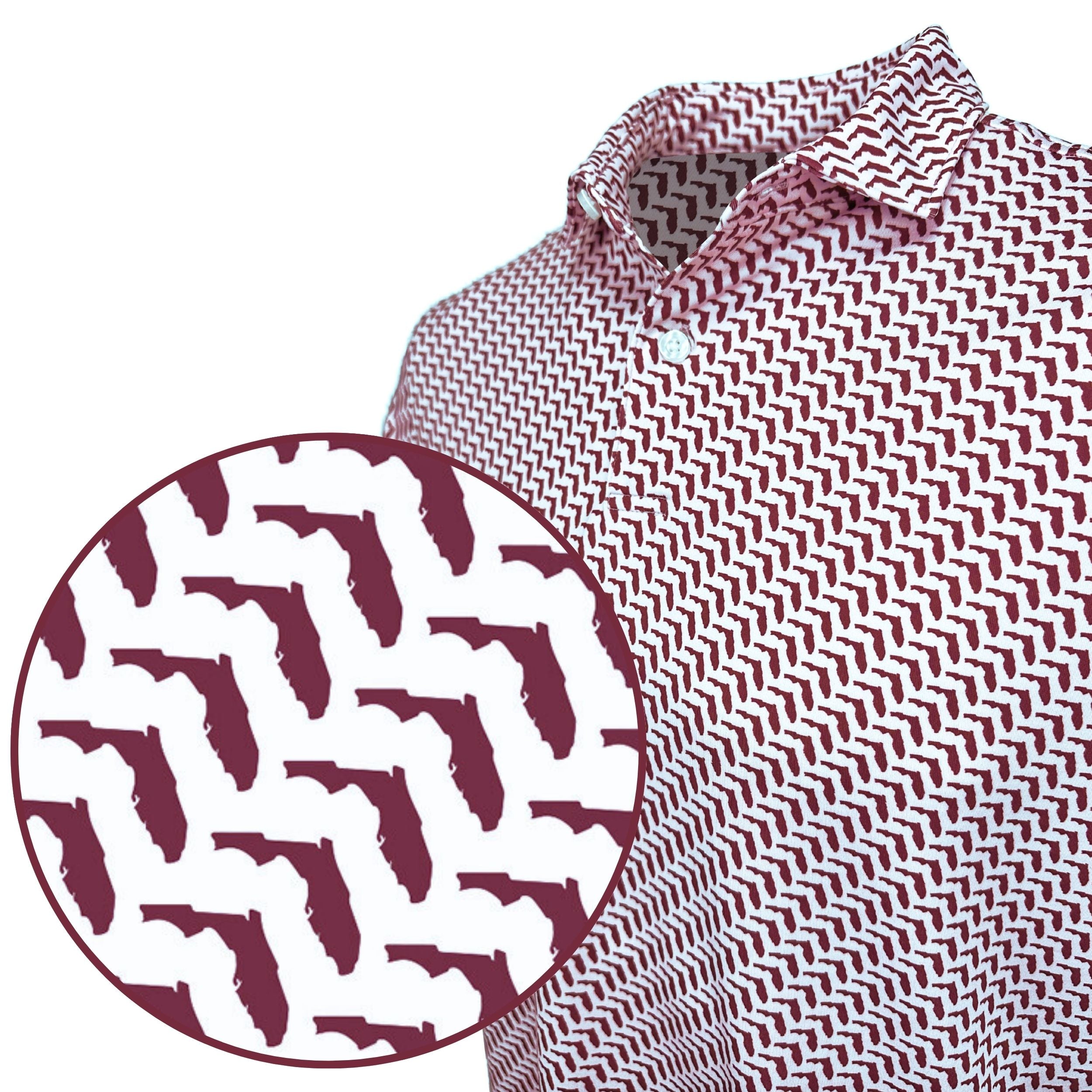 Florida Garnet Print Polo