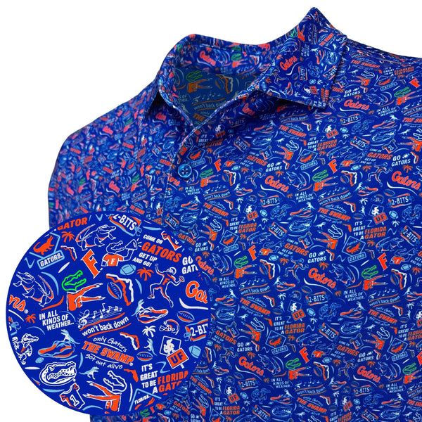 UF Gator Gameday Print Polo - Blue
