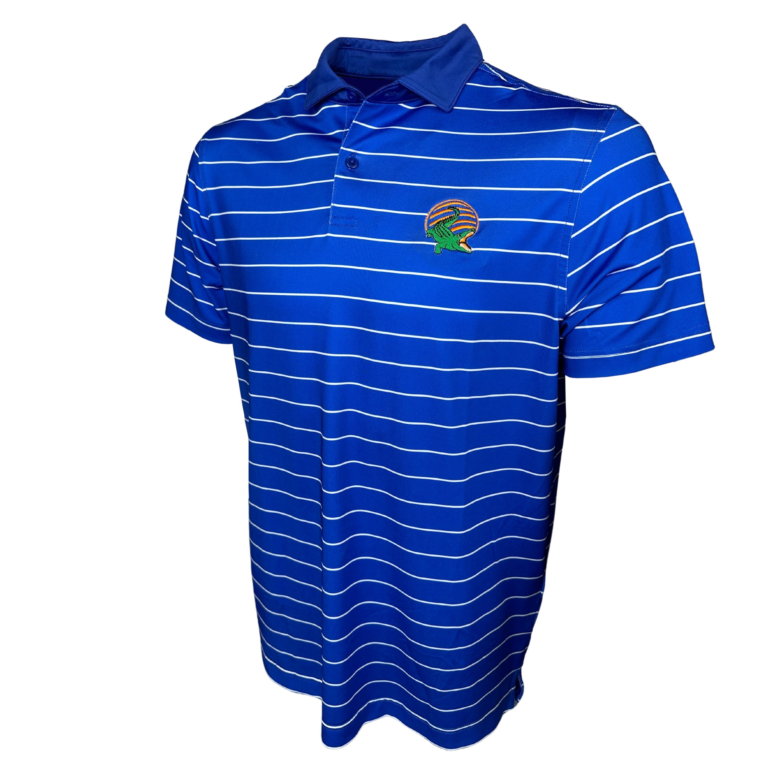 Bold Blue Florida Stripe Polo