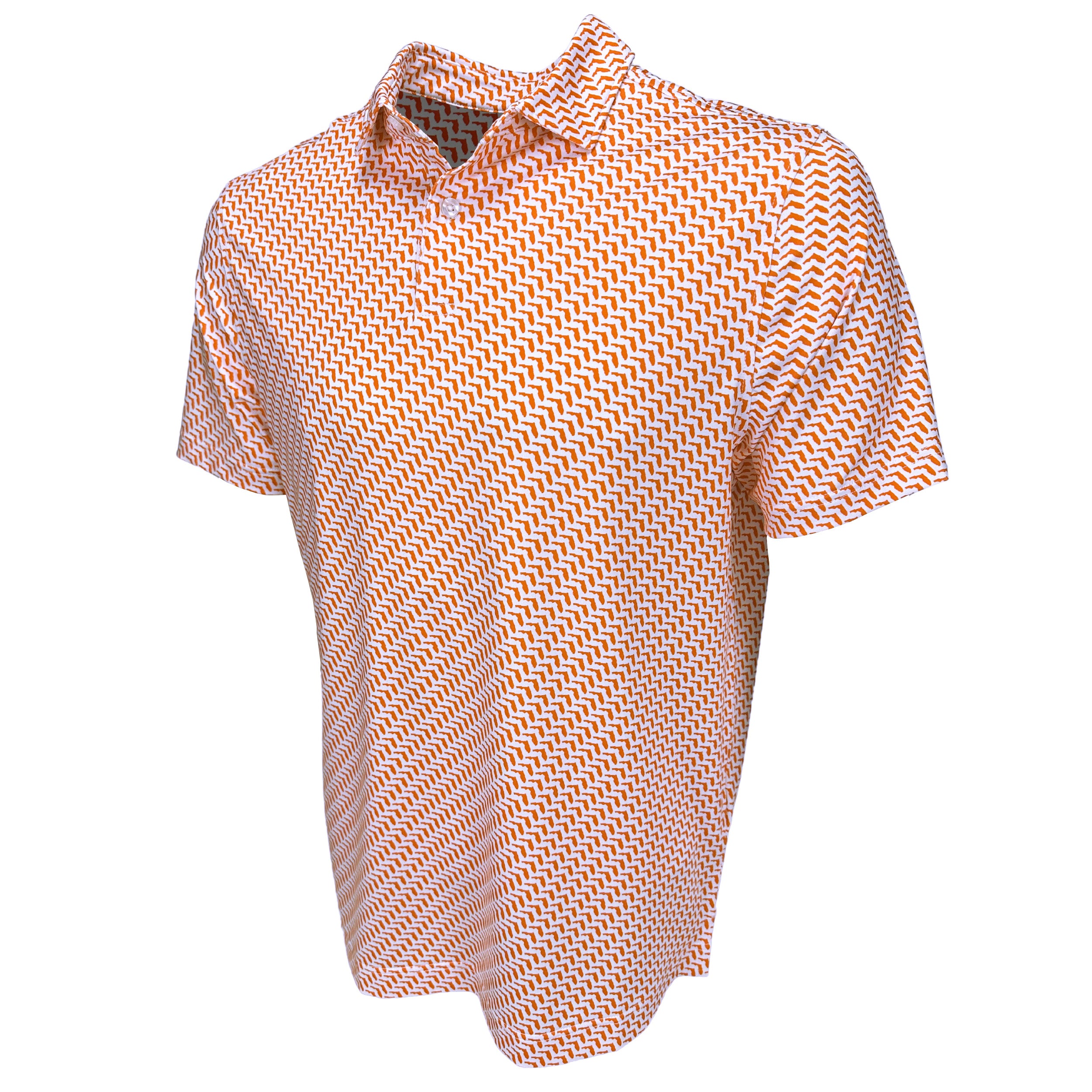 Florida Orange Oasis Print Polo