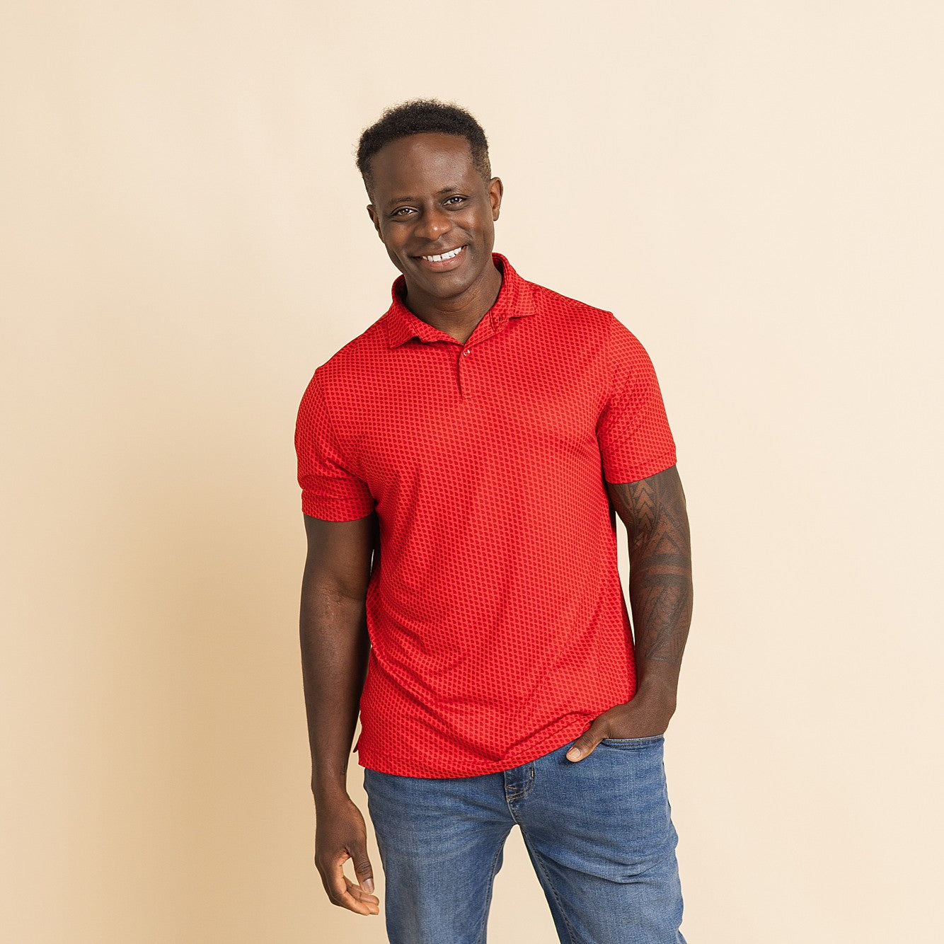 Georgia Victory Red Print Polo