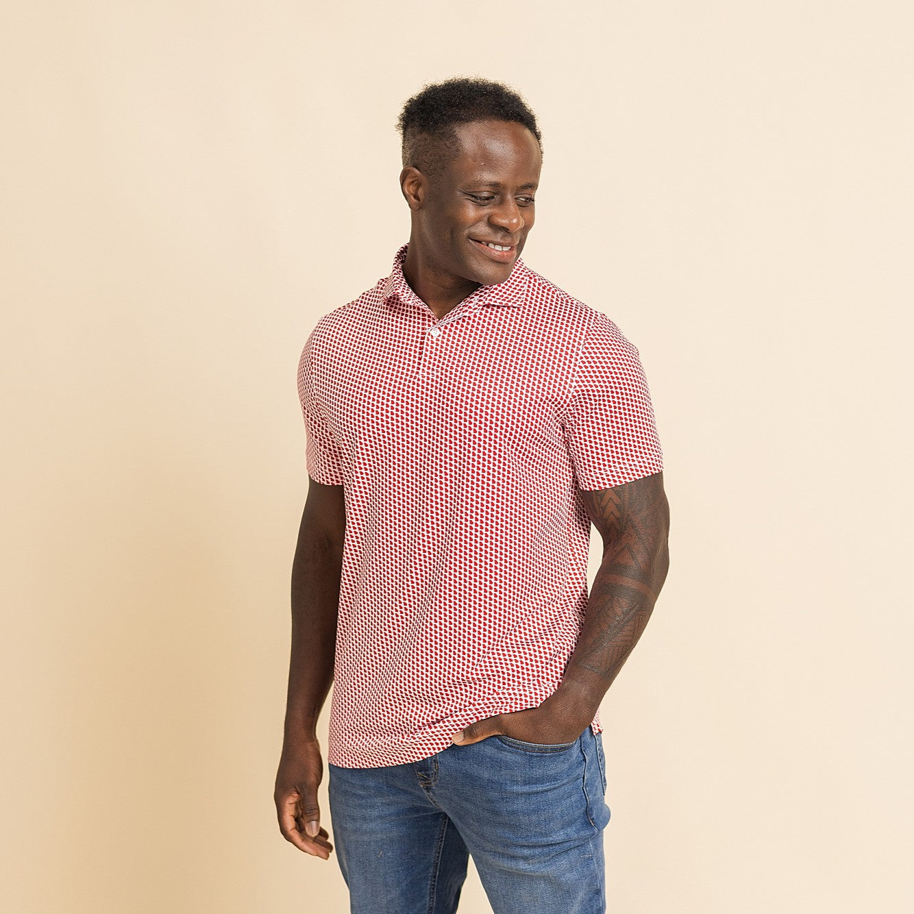 Georgia Red Rage Print Polo