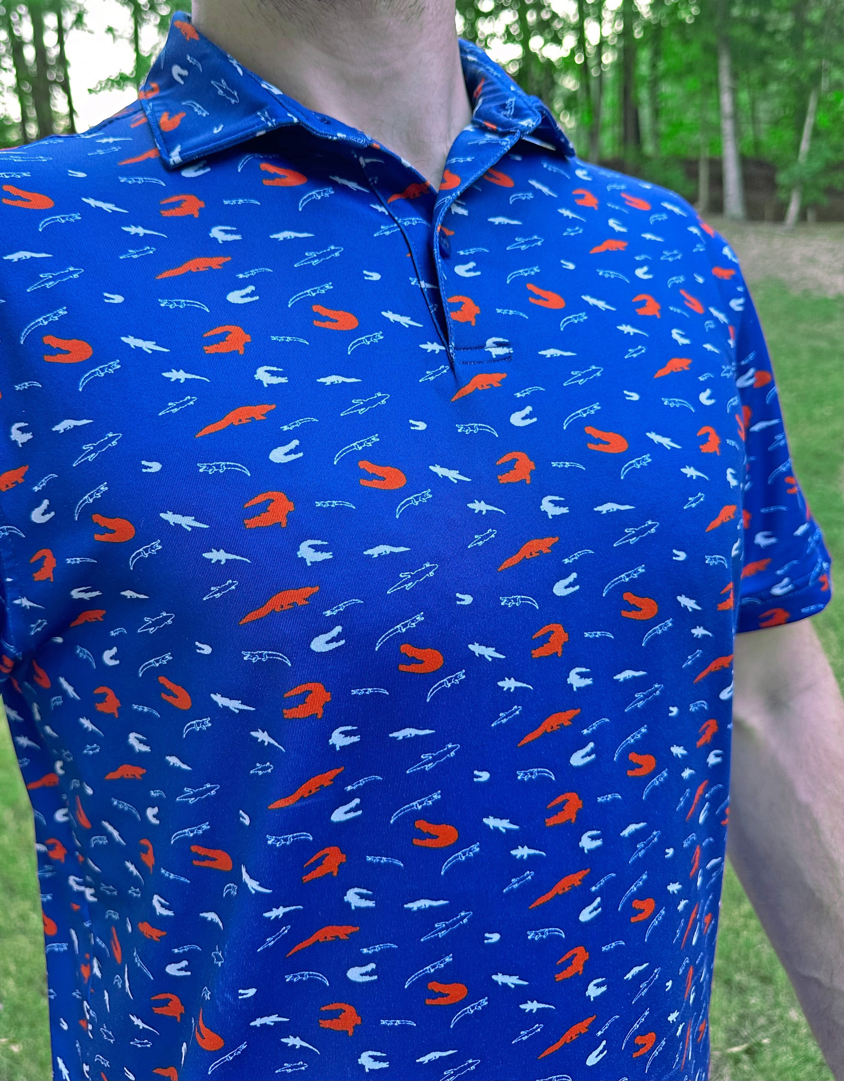 Men's Swamp Safari Gator Print Polo