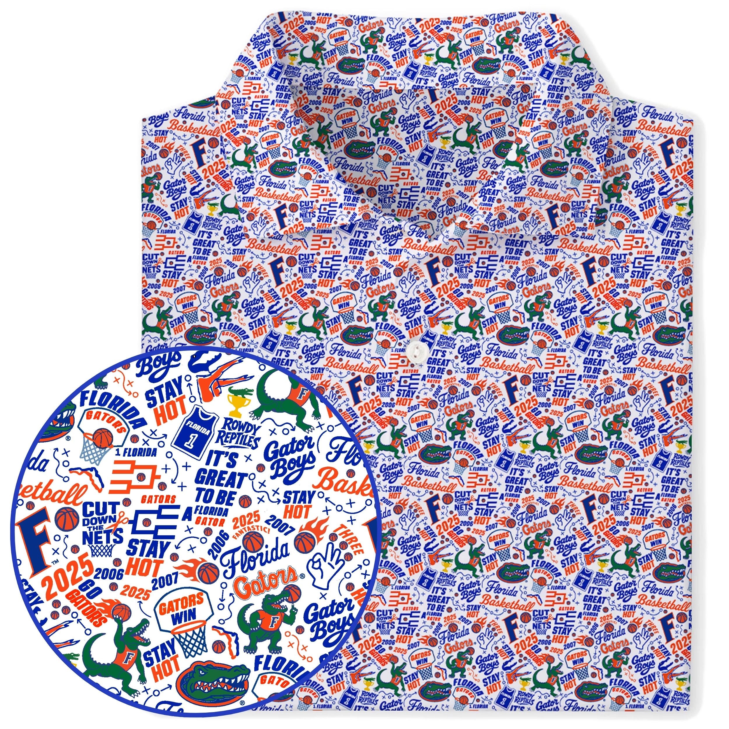 The UF Gator Basketball Print Polo