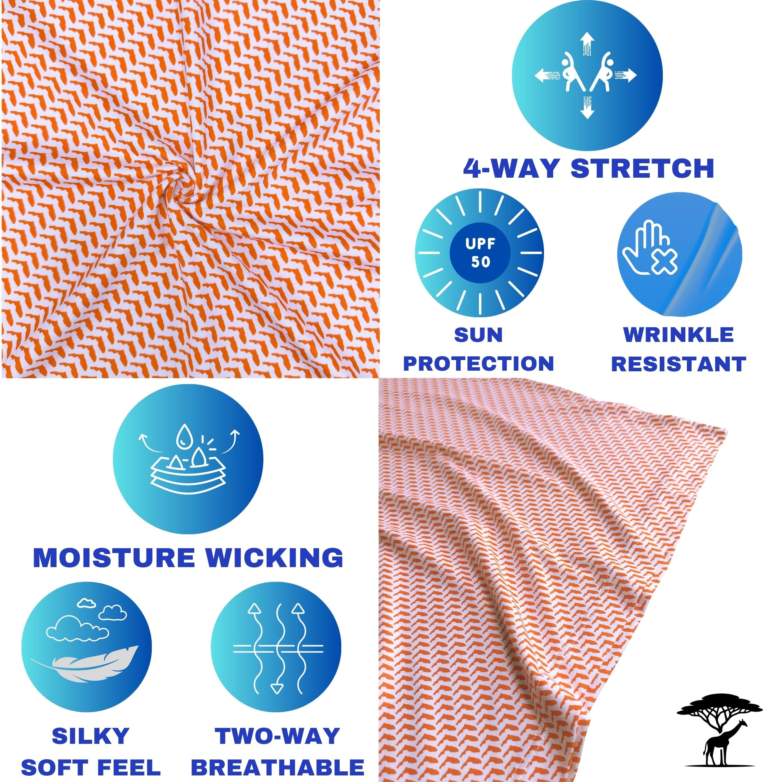 Florida Orange Oasis Print Polo