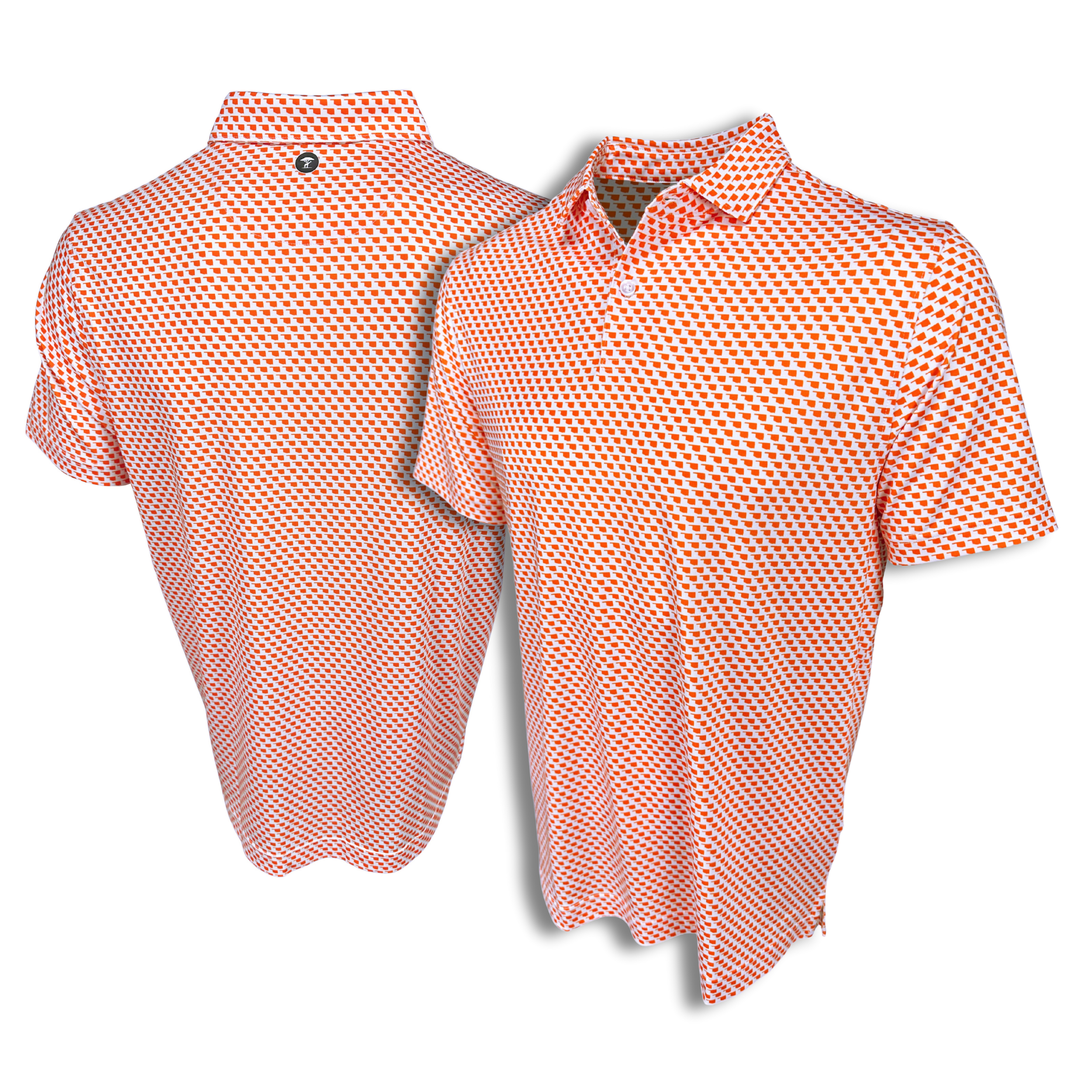 Oklahoma Orange Print Polo
