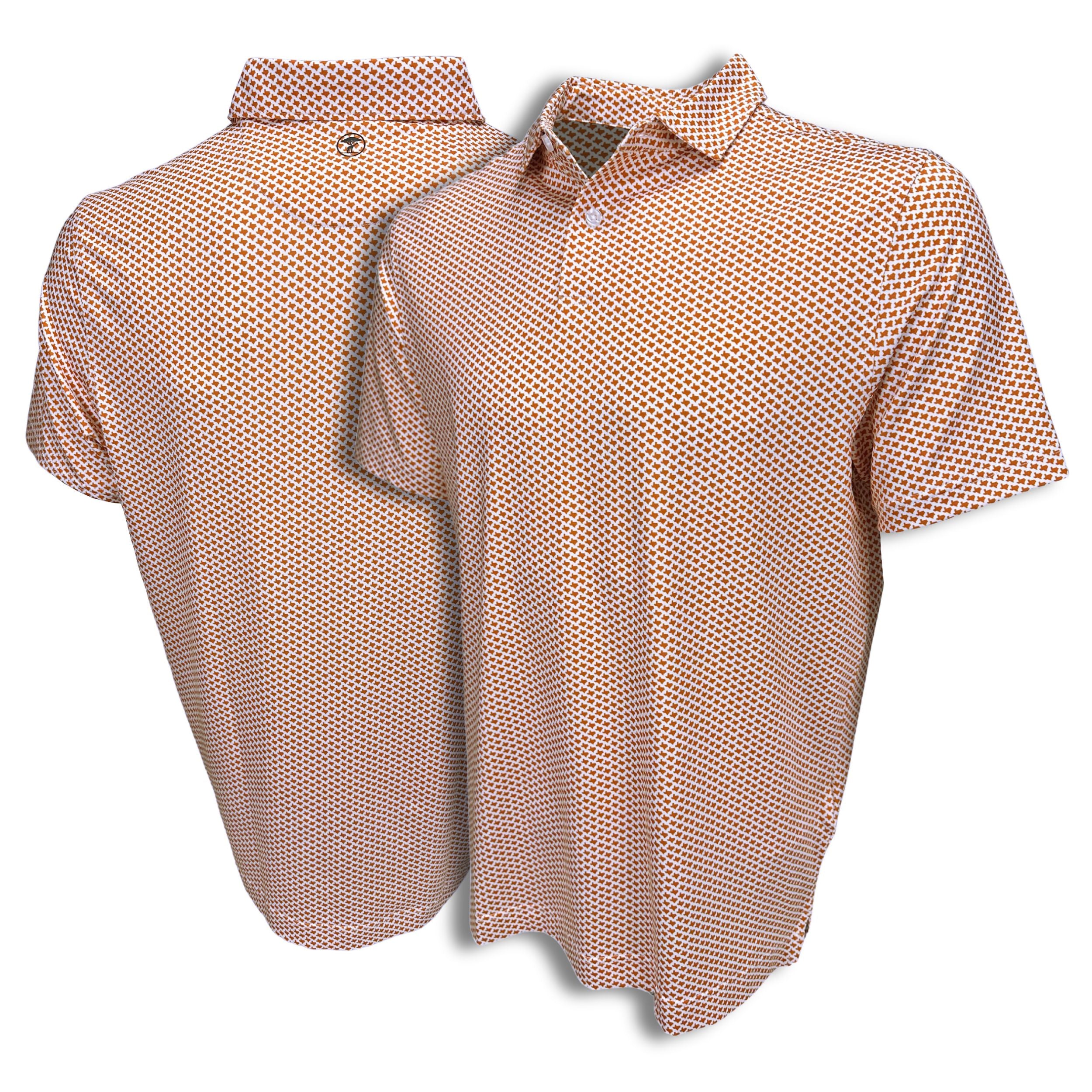 Texas Rustic Orange Print Polo