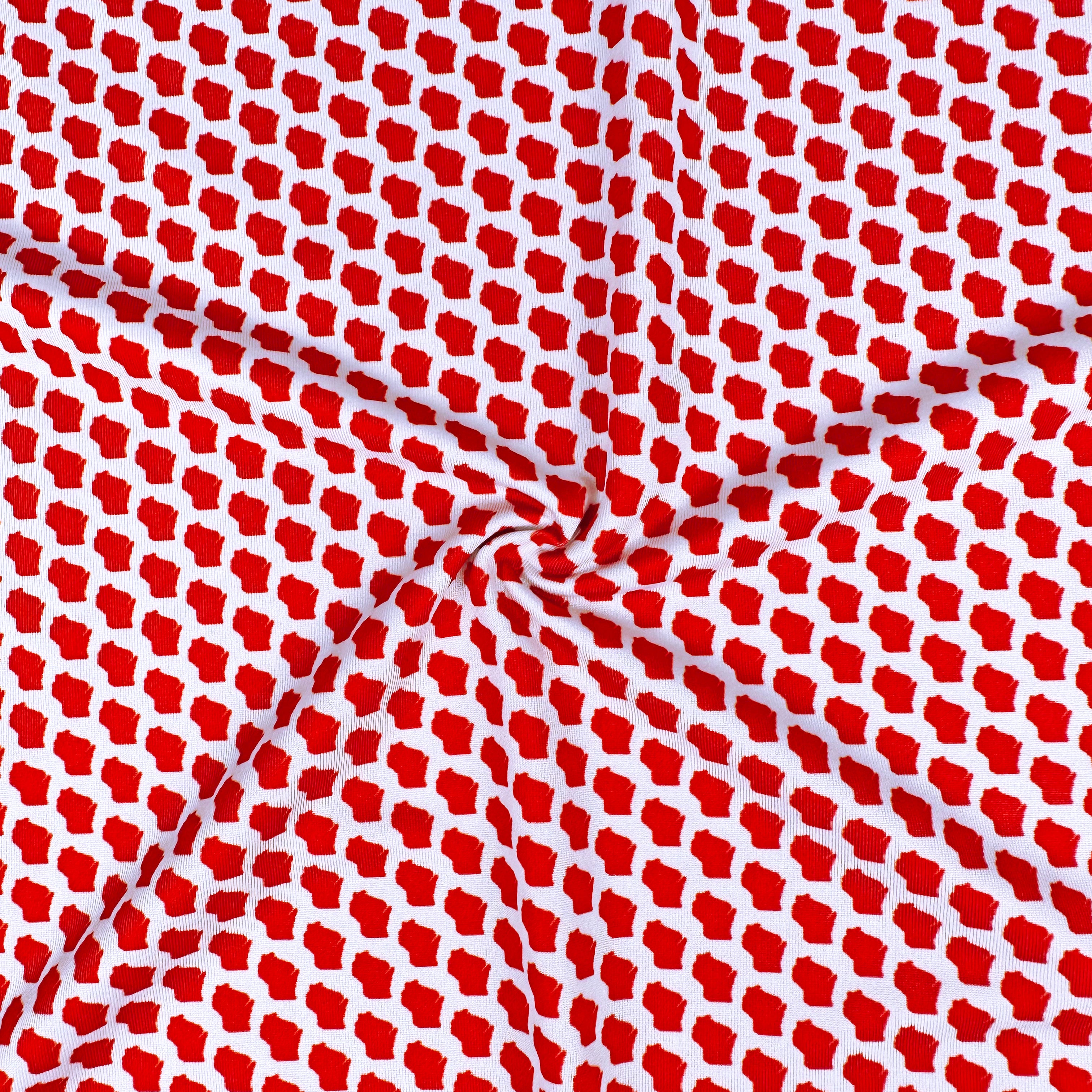 Wisconsin Red Print Polo