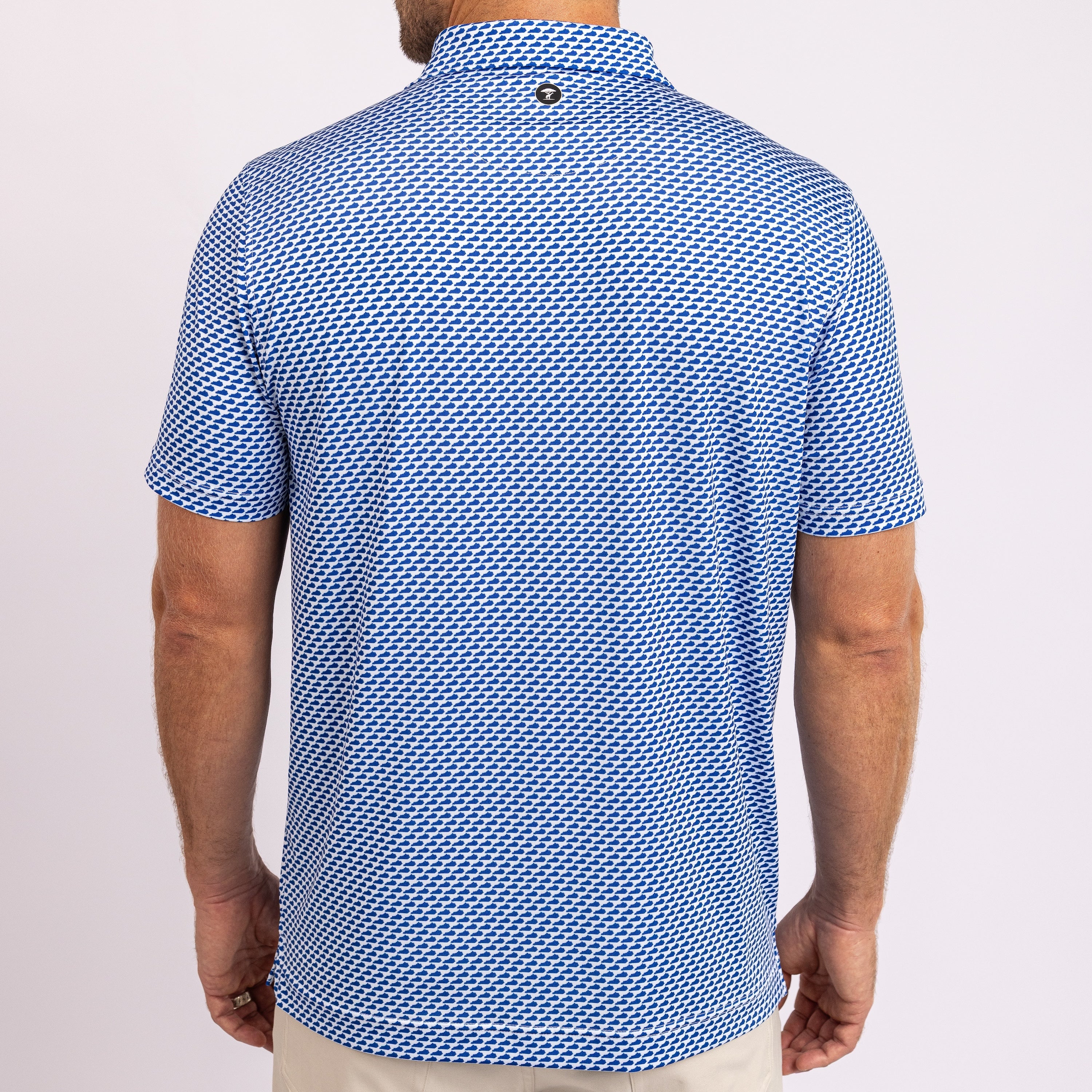 Blue and white checkered fabric on a white background