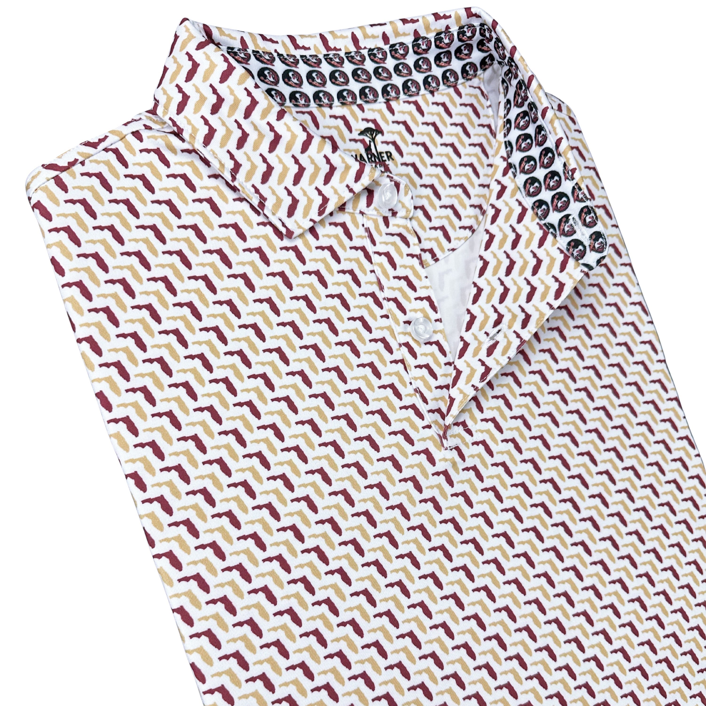 Folded shirt with pattern on a white background