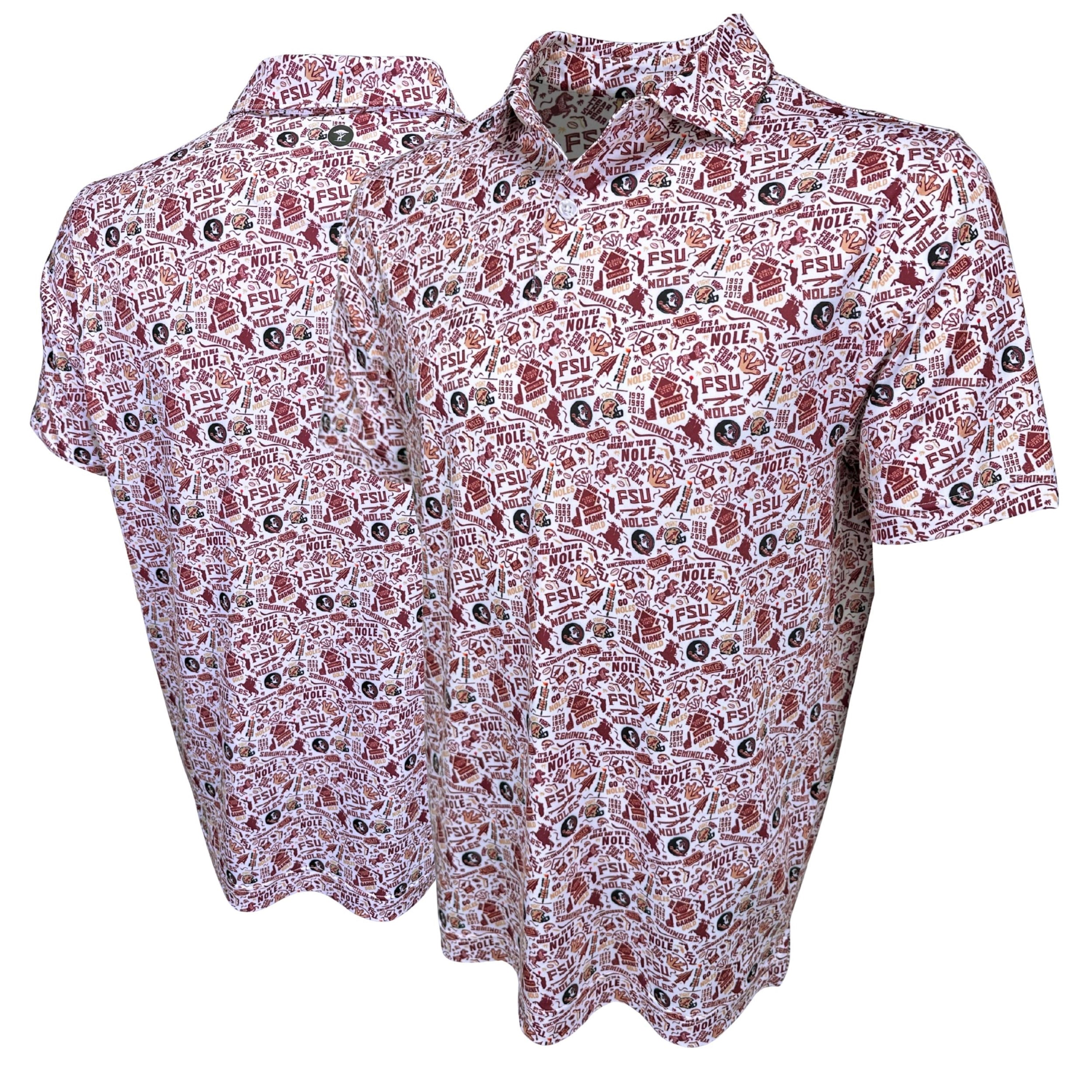 Short-sleeve shirt with a detailed pattern on a white background