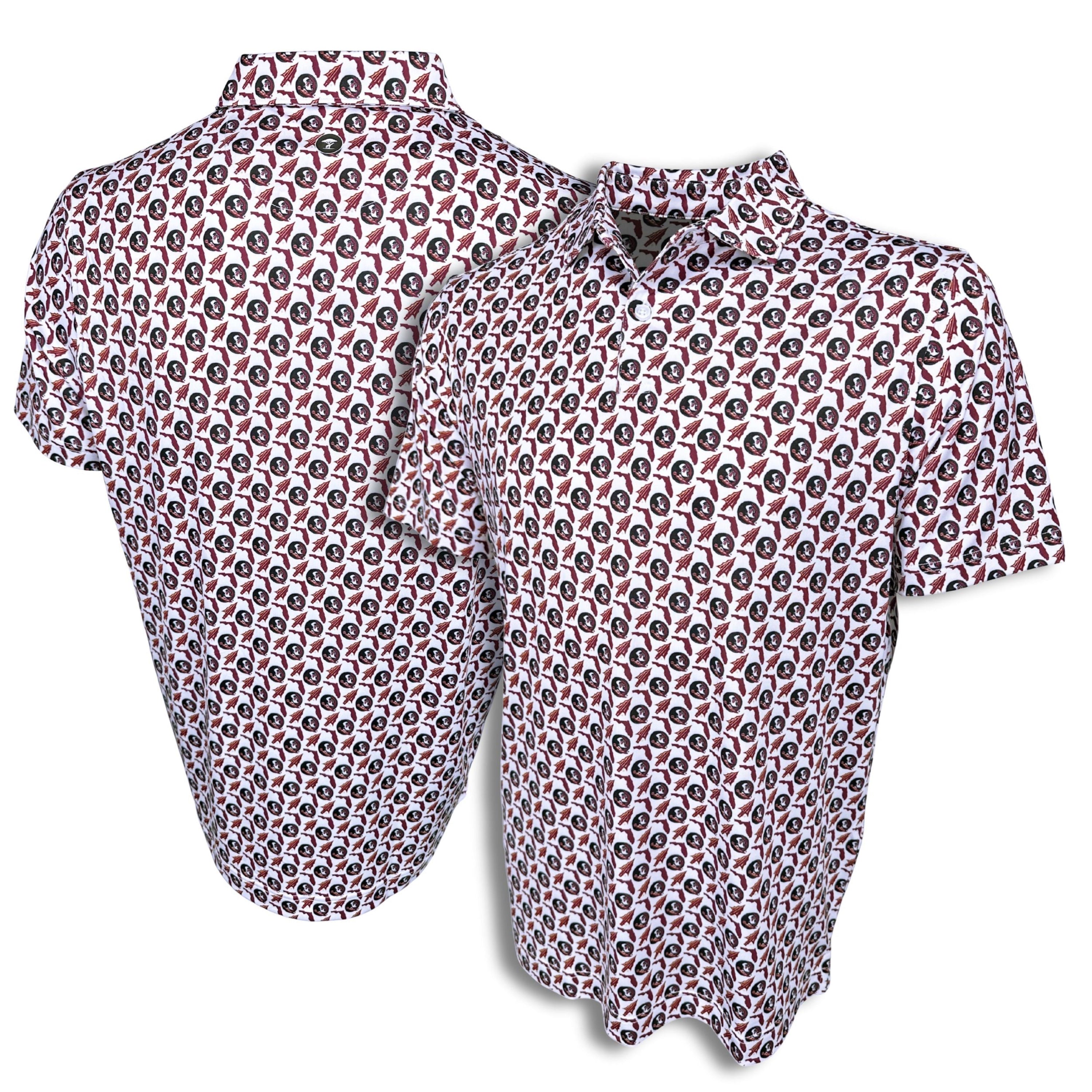 Short-sleeve shirt with a floral pattern on a white background