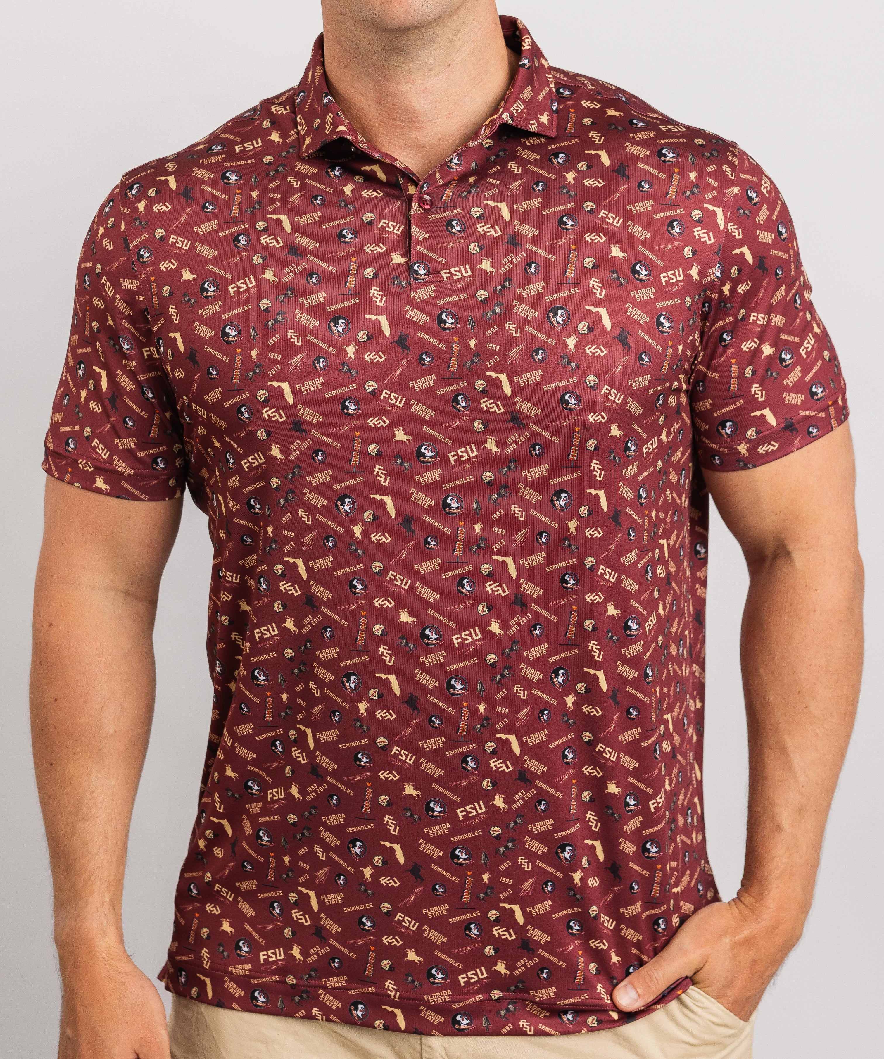 fsu dress shirt Southern Tide FSU Seminoles Gameday Fly Reel T-Shirt Red (Size M) 100% Cotton