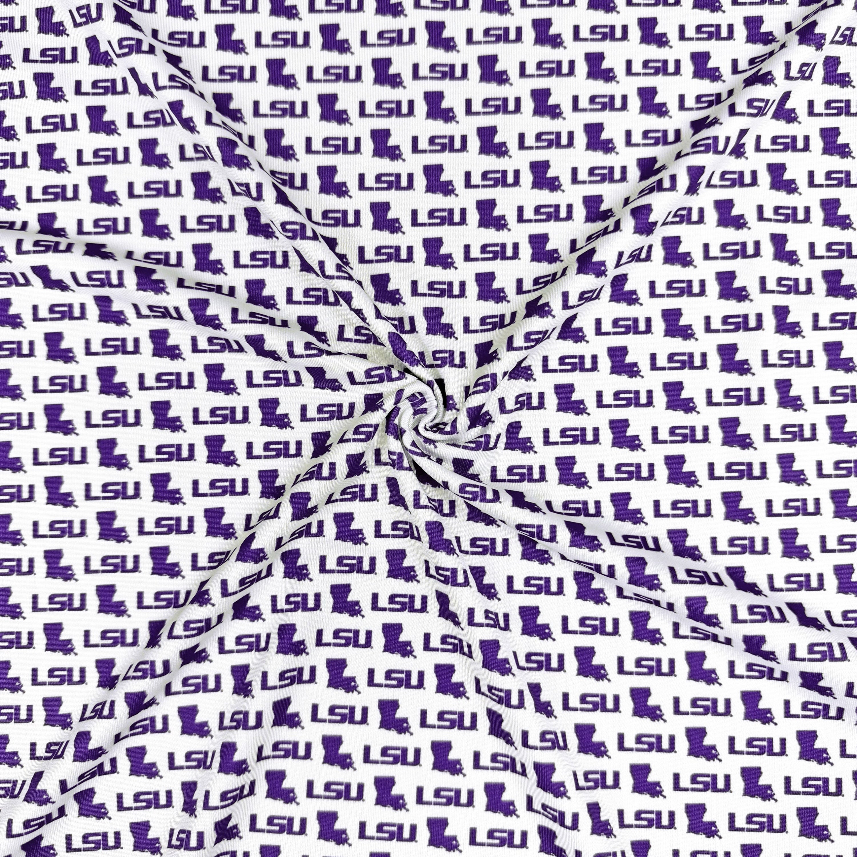 LSU logo pattern on a white background