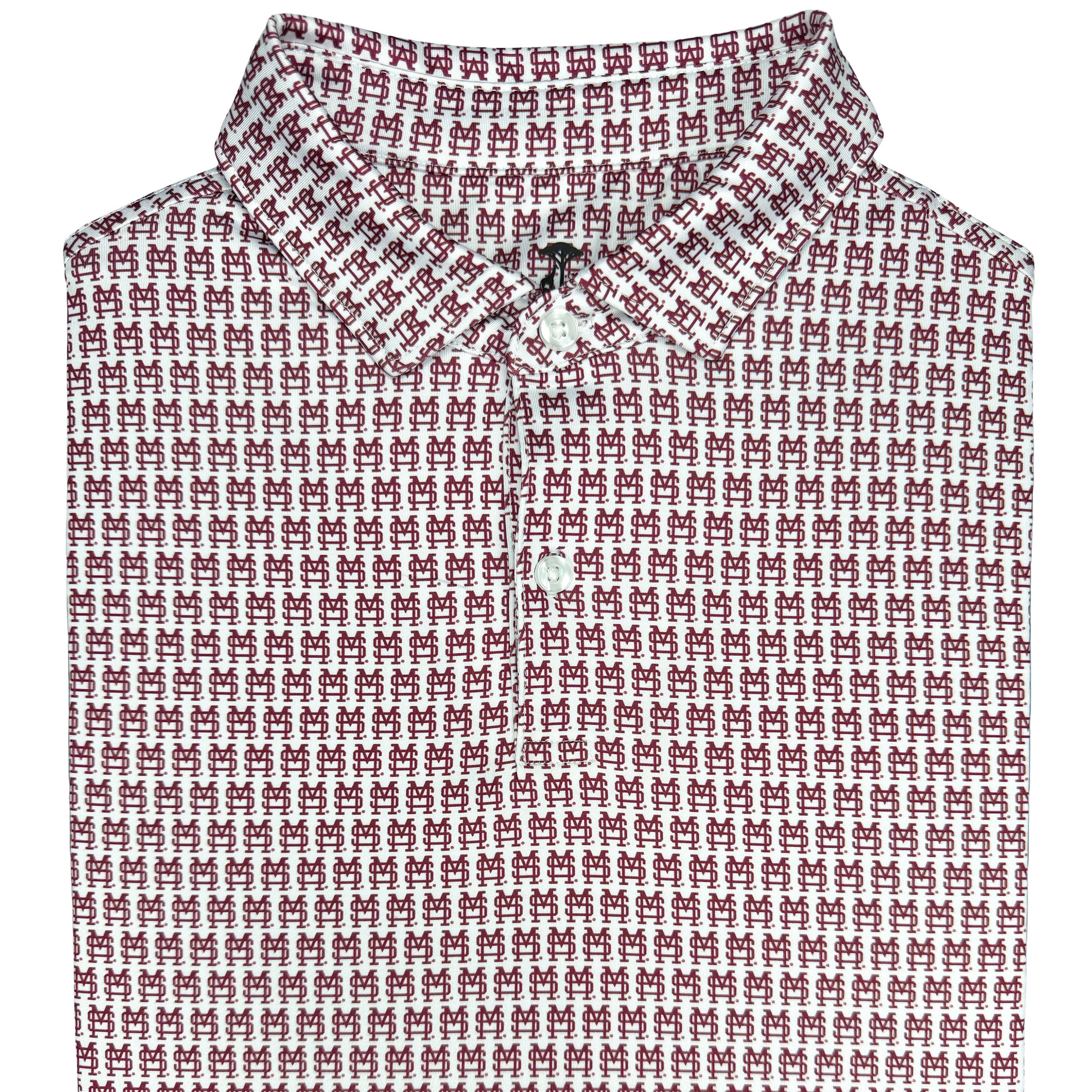 Red and white polo on a white background