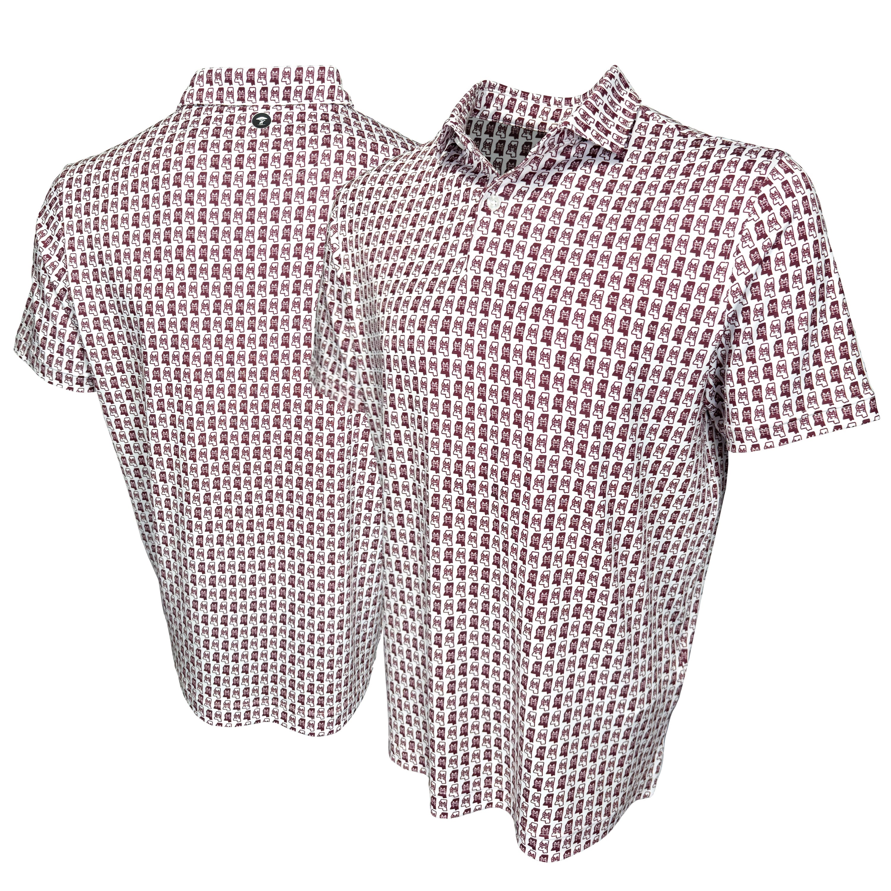 Short-sleeve shirt with a small pattern on a white background