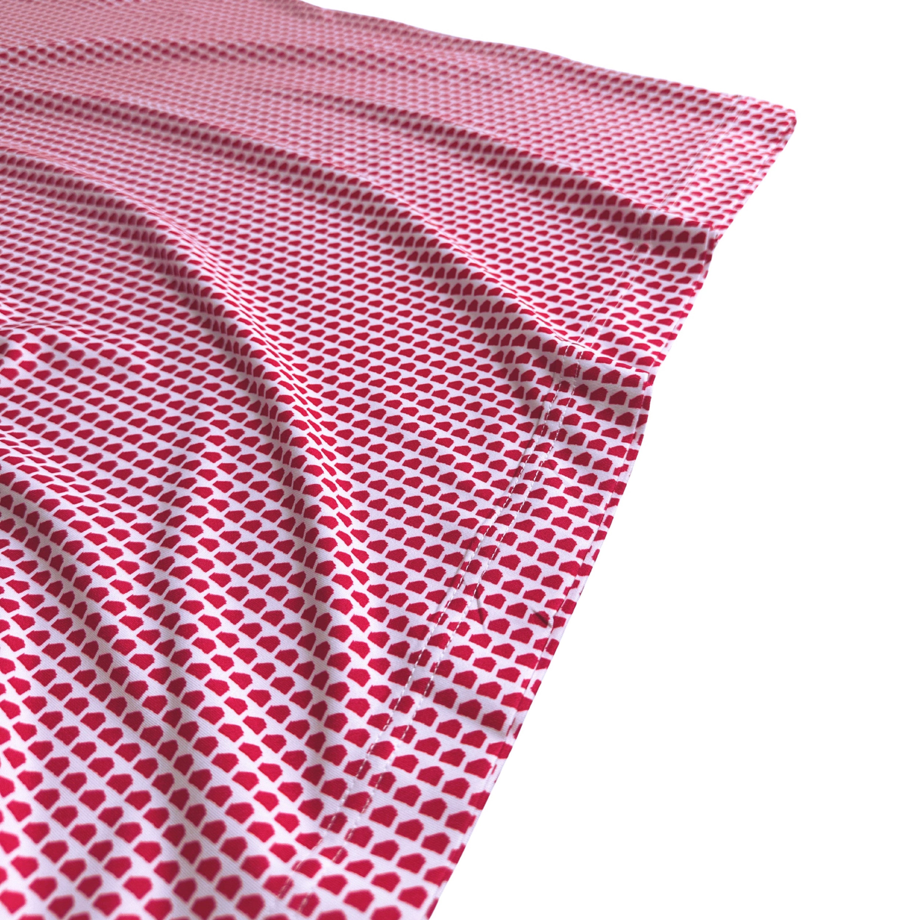 Red and white checkered fabric on a white background