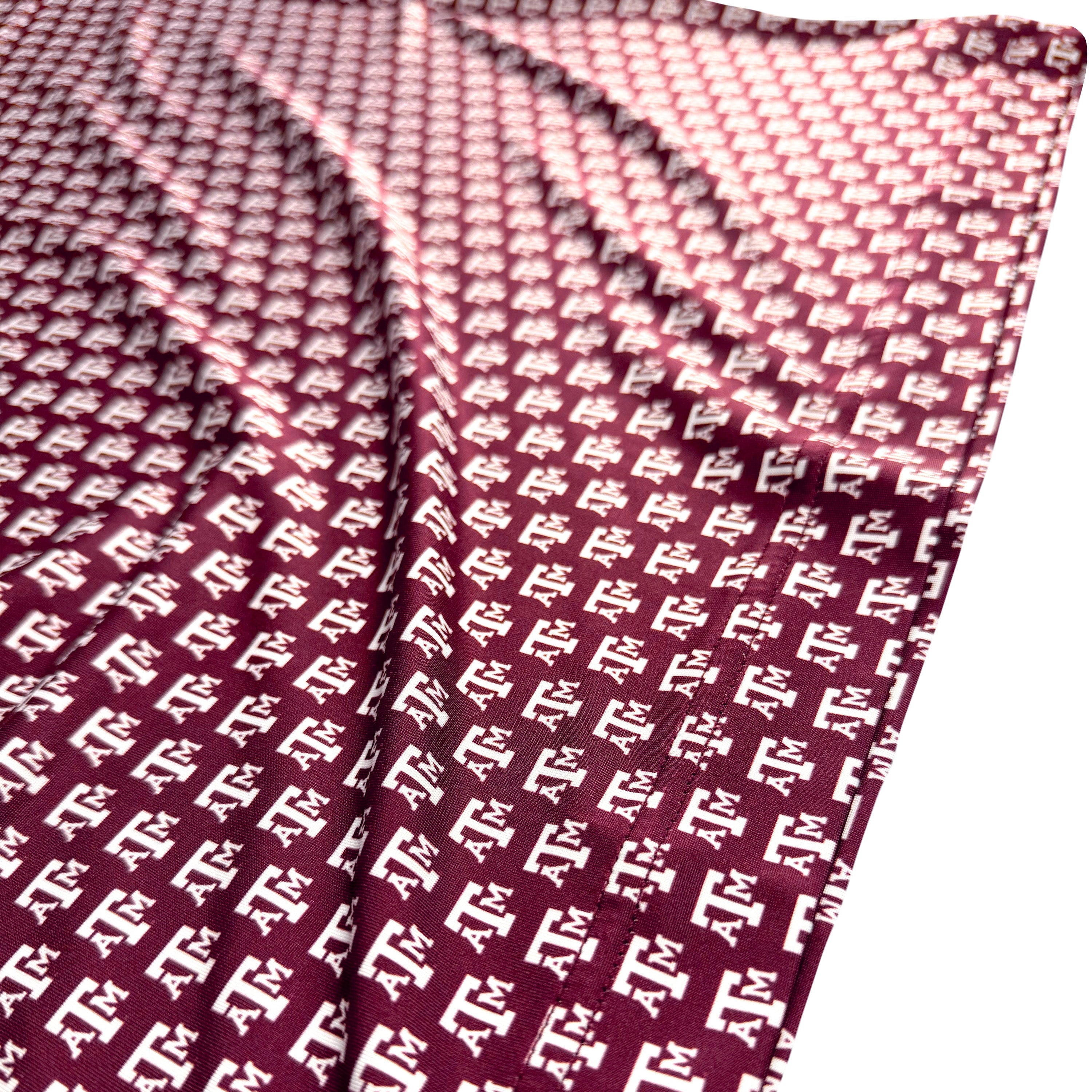 Polo fabric of Texas A&M red and white