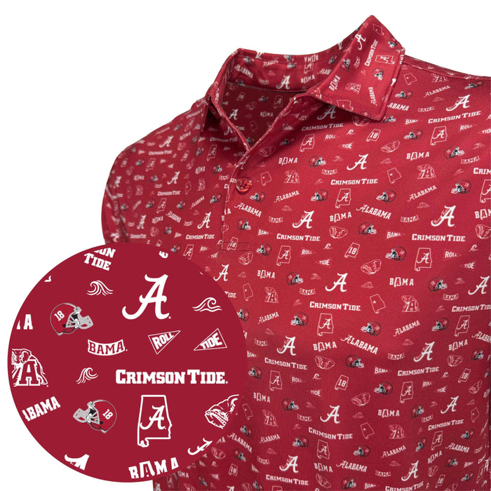 Red shirt with Alabama Crimson Tide logo and text on a white background