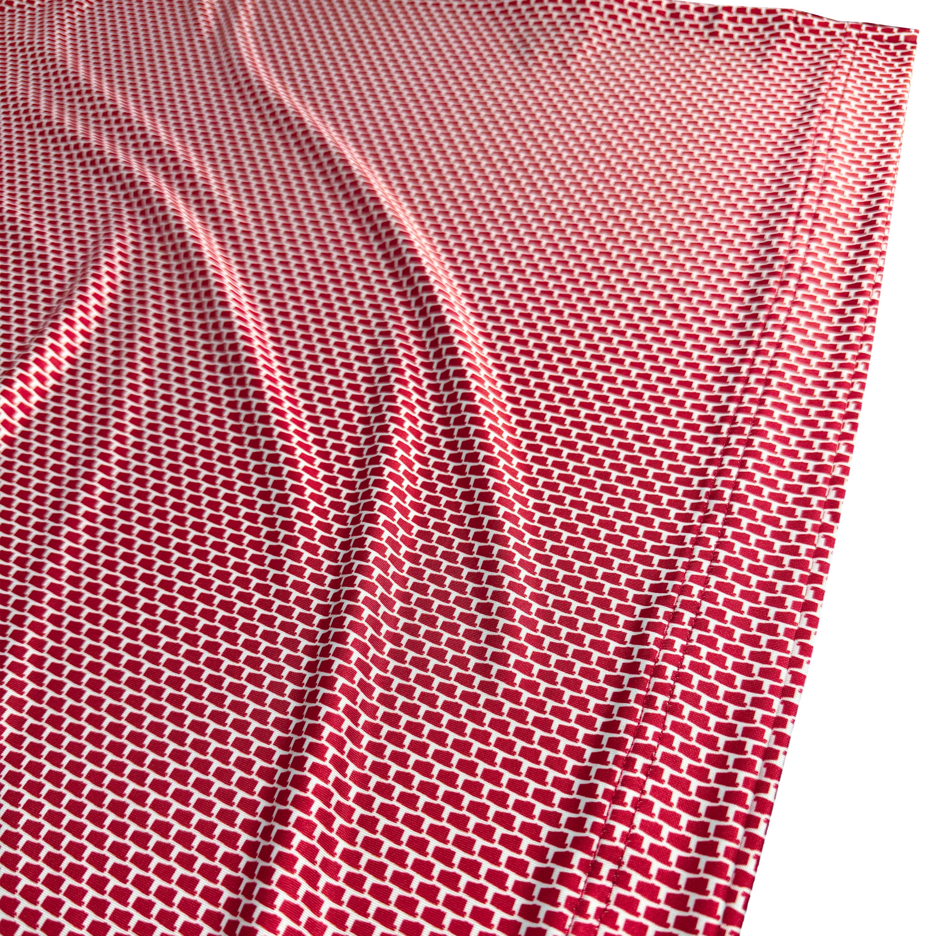 Red and white checkered fabric on a white background