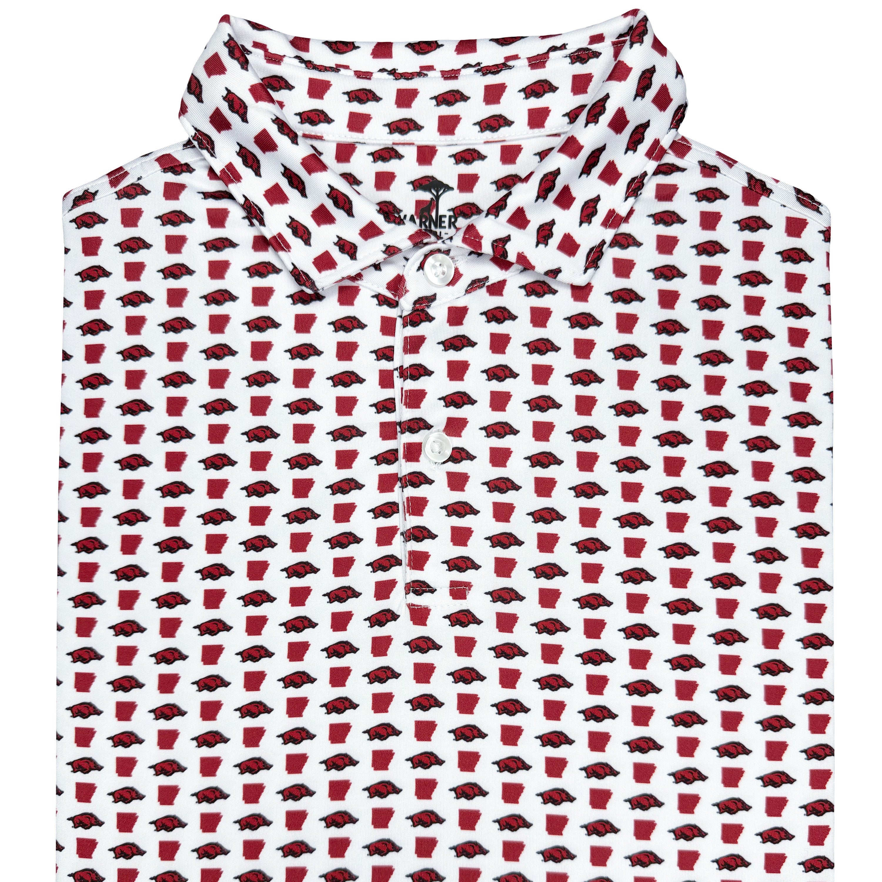 Red and black patterned shirt on a white background