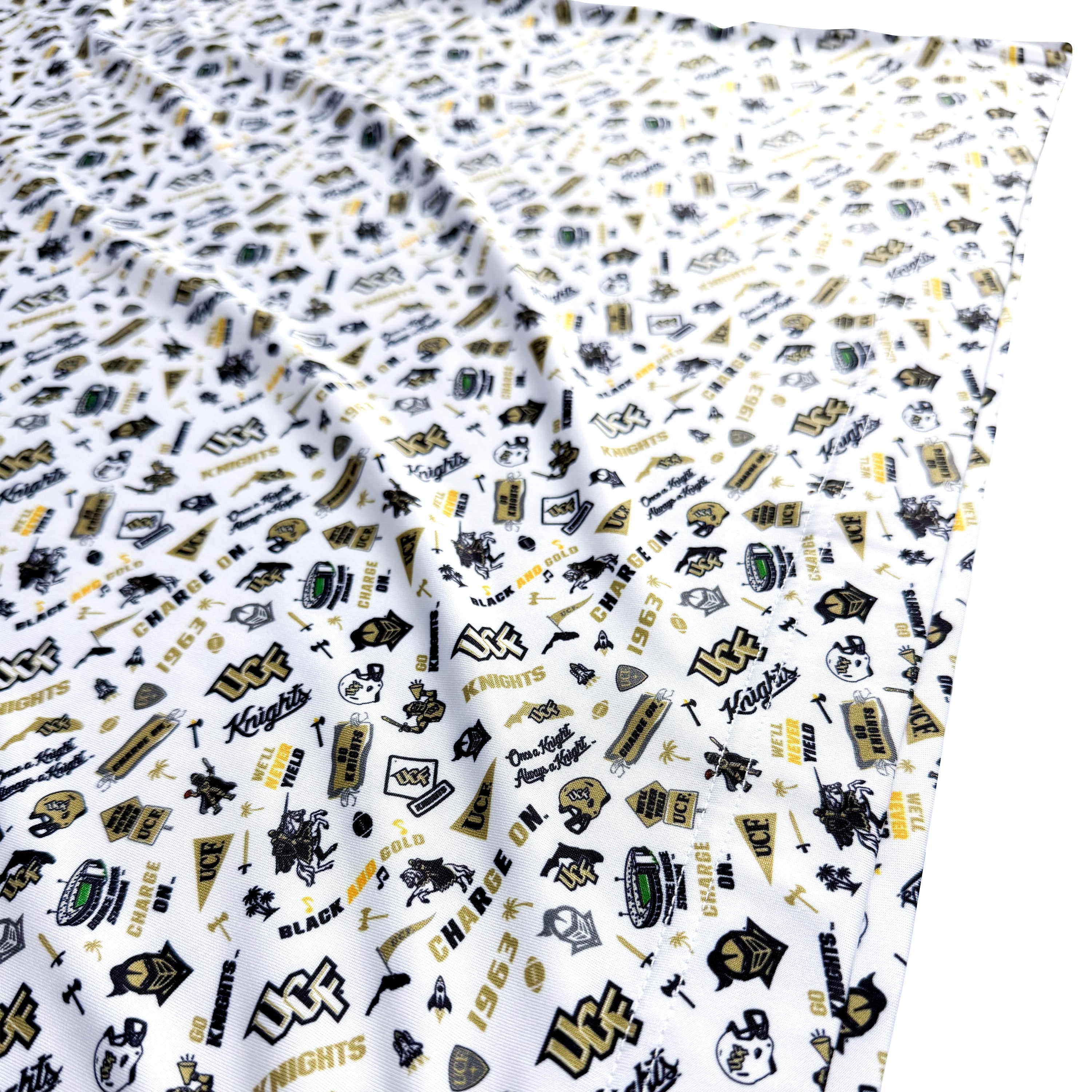Sheet with 'Knights' logo pattern on a white background