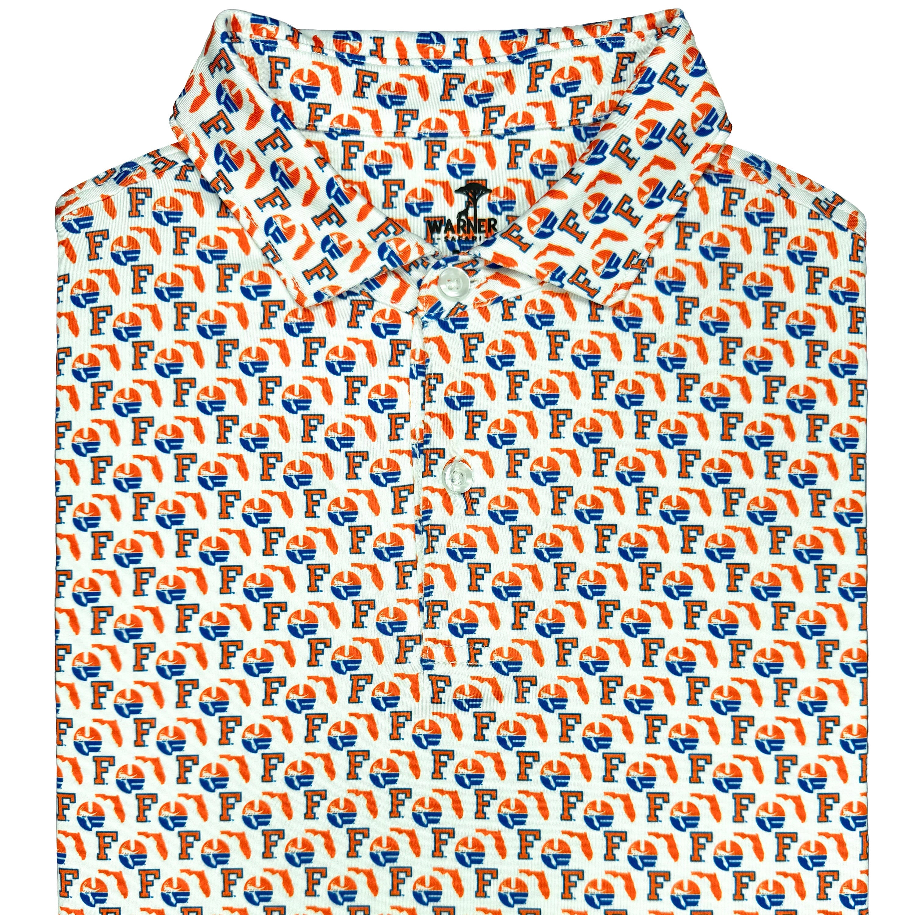 Polo shirt with Florida pattern on a white background