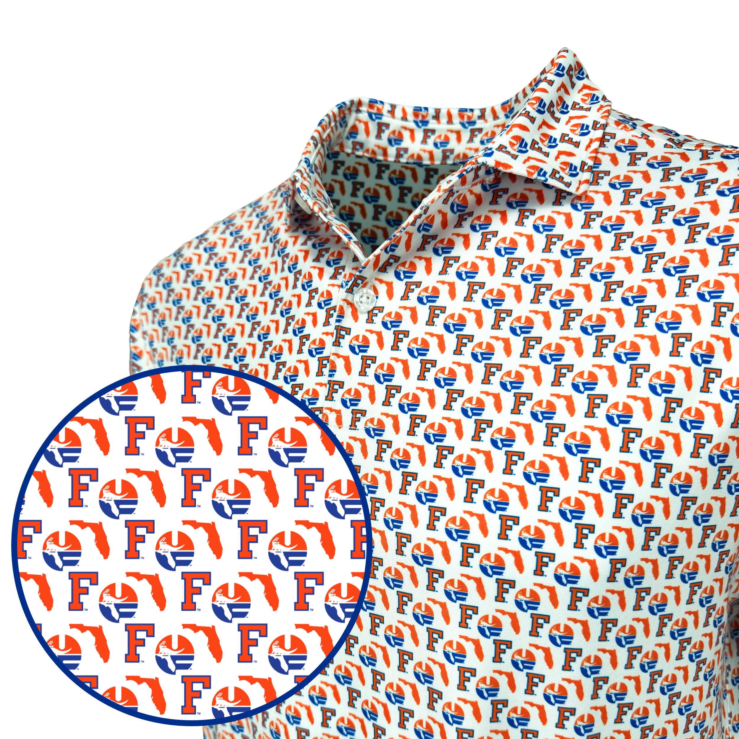 Shirt with Florida pattern on a white background