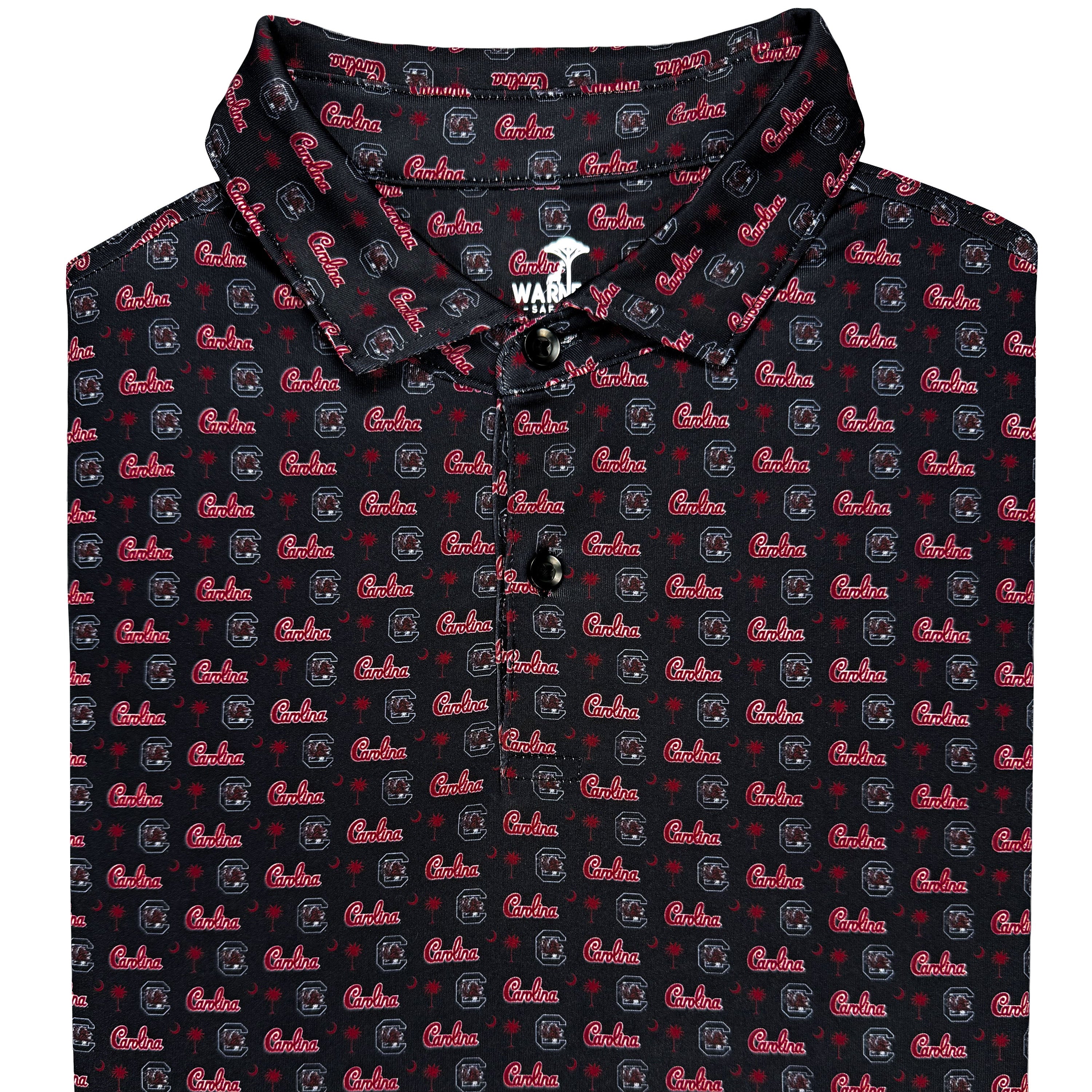 Black hoodie with red and white pattern on a white background
