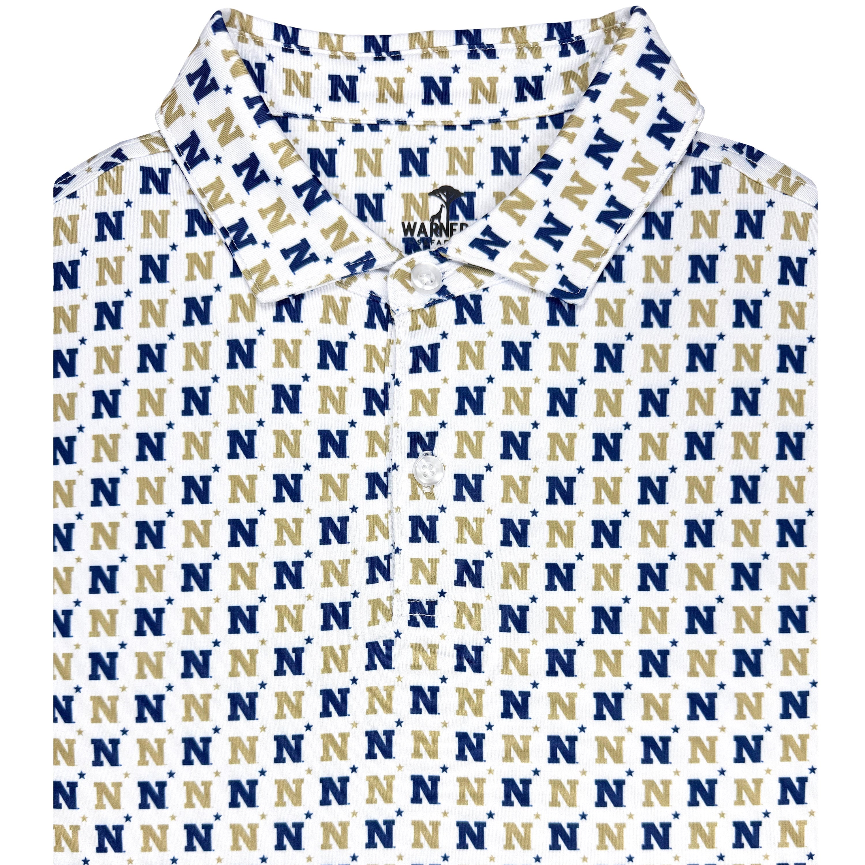 Shirt with a pattern of 'NN' letters on a white background