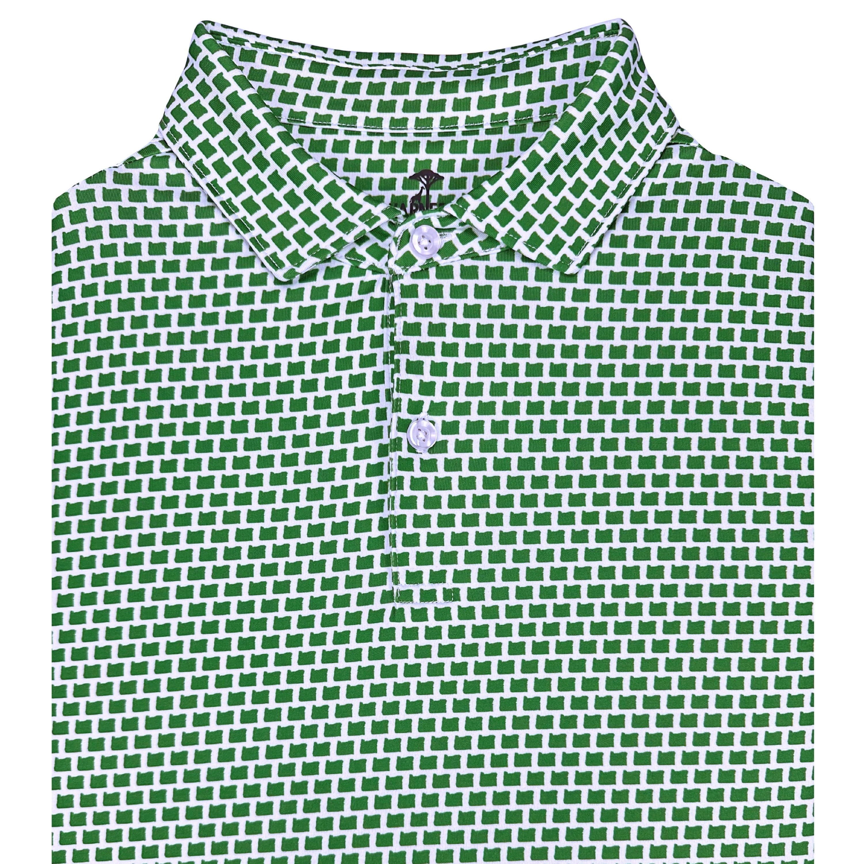 Green and white checkered shirt on a white background